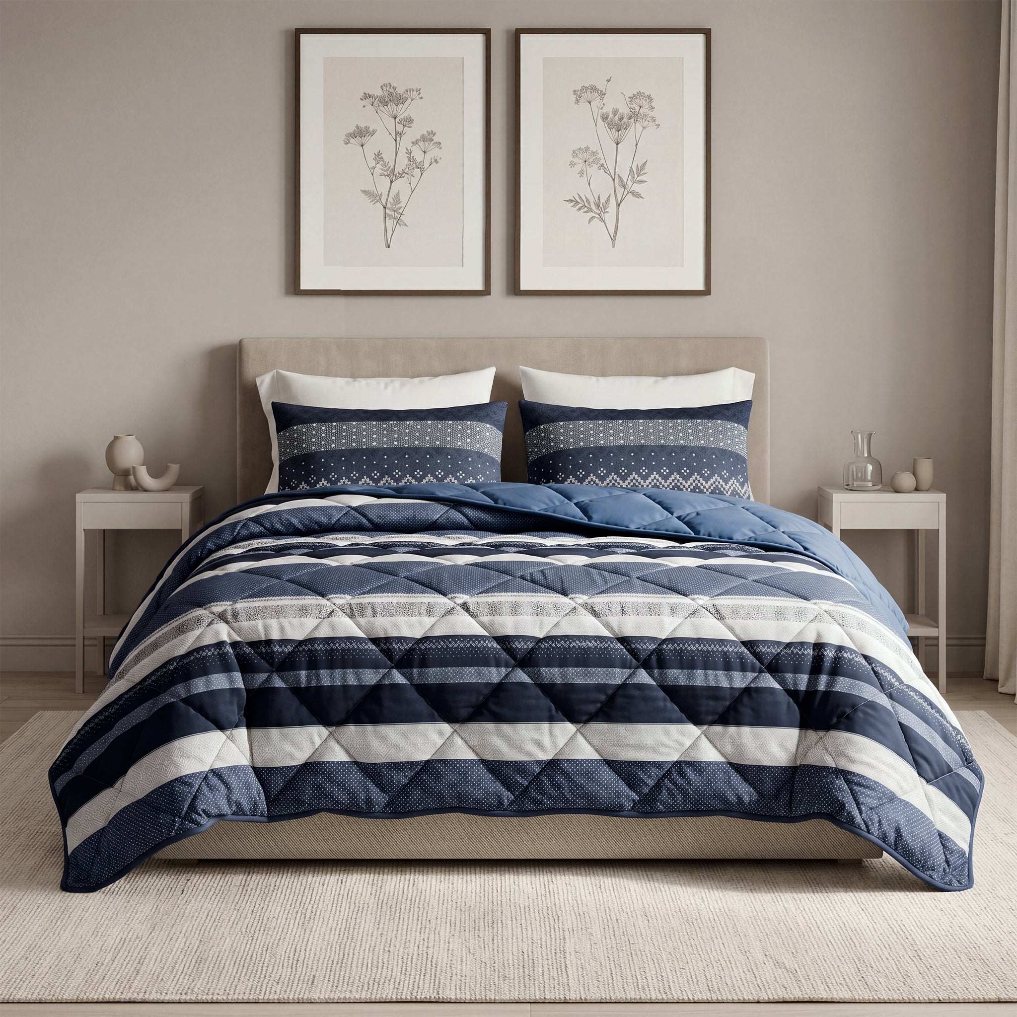 Sleeptime Dekbed - Elisabeth Navy - Voor het hele jaar + Kussenslopen