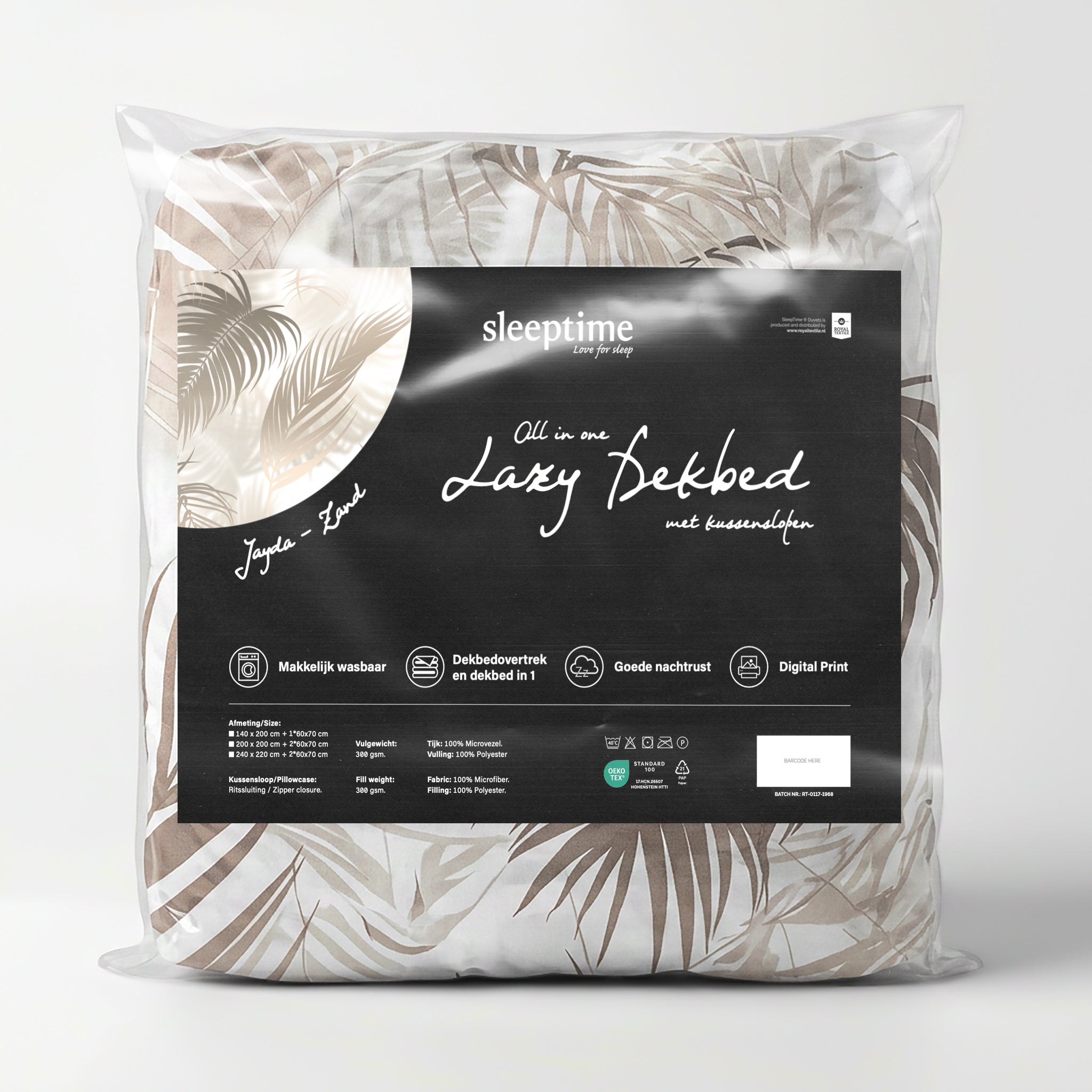 Sleeptime Dekbed - Jayda Zand - Voor het hele jaar + Kussenslopen