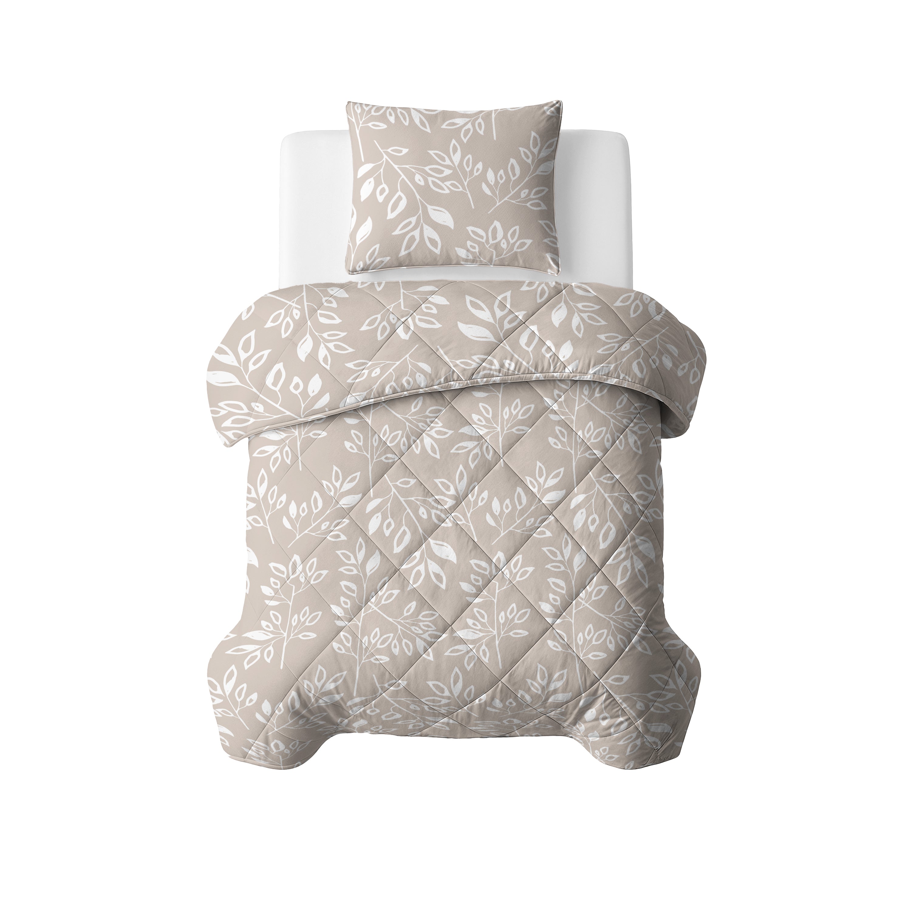 Sleeptime Dekbed - Neva Taupe/Zand - Voor het hele jaar + Kussenslopen