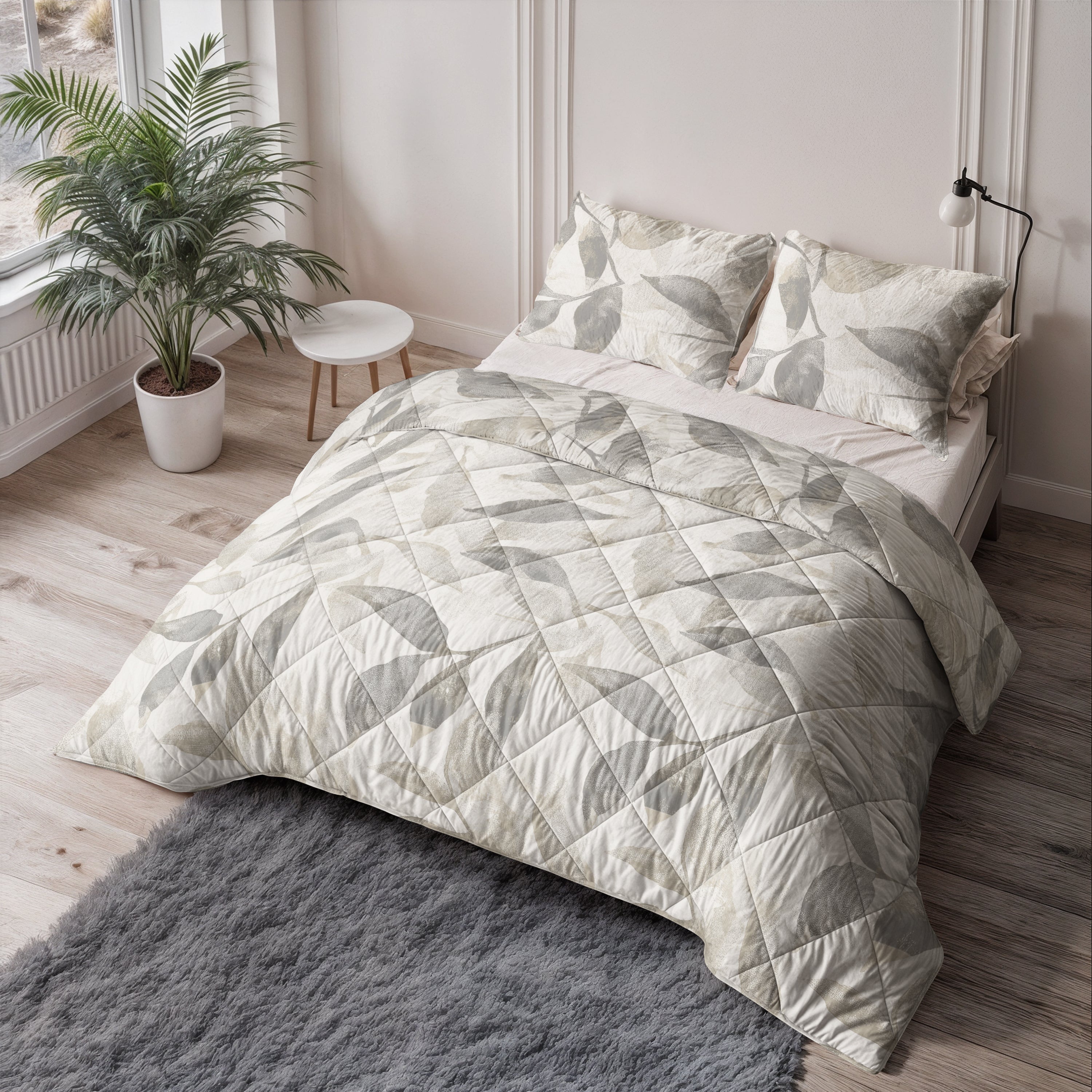 Sleeptime Katoenen Dekbed - Misty Beige/Grijs - Voor het hele jaar