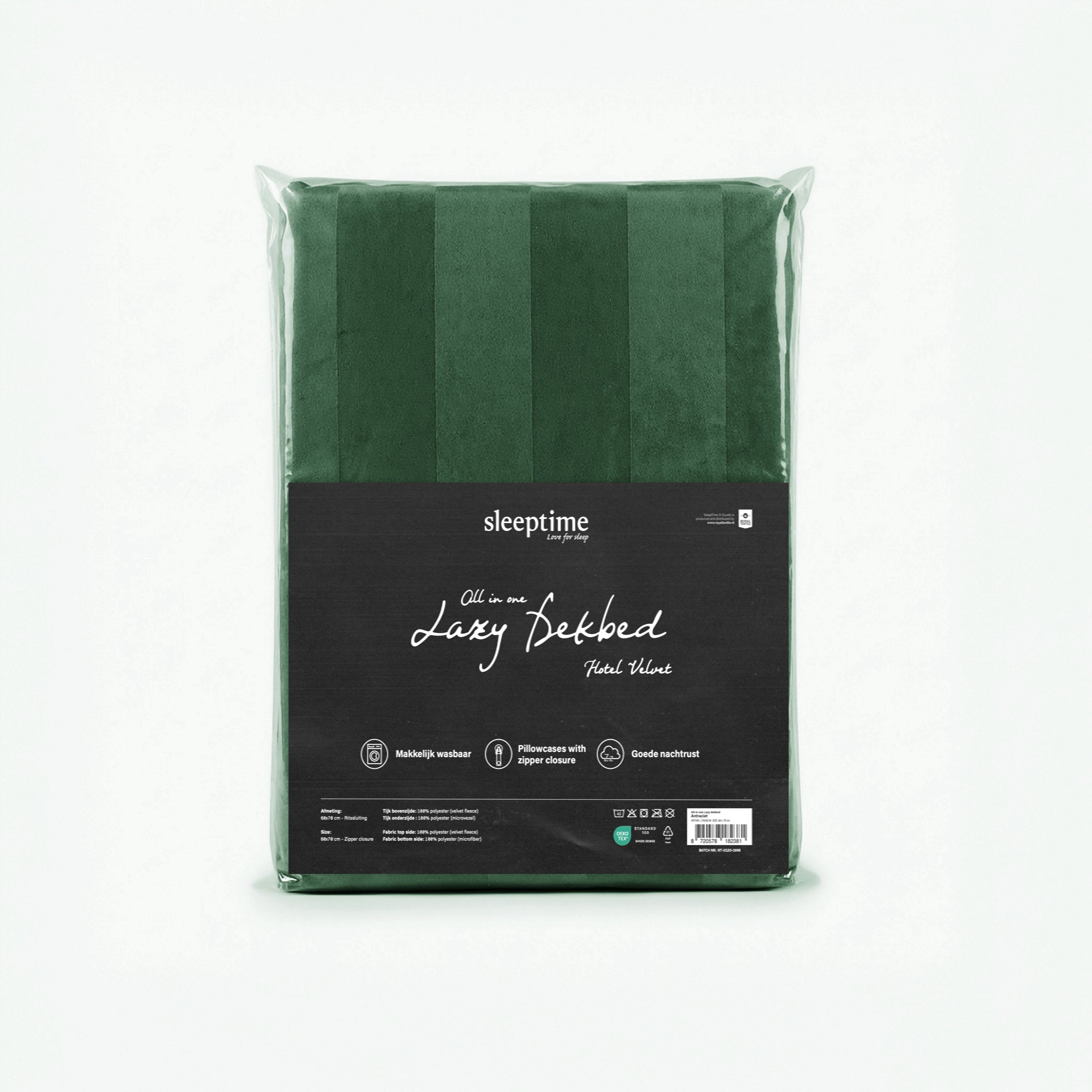 Sleeptime Kussenslopen - Hotel Velvet - 2pack - Dark Green - 60x70 cm