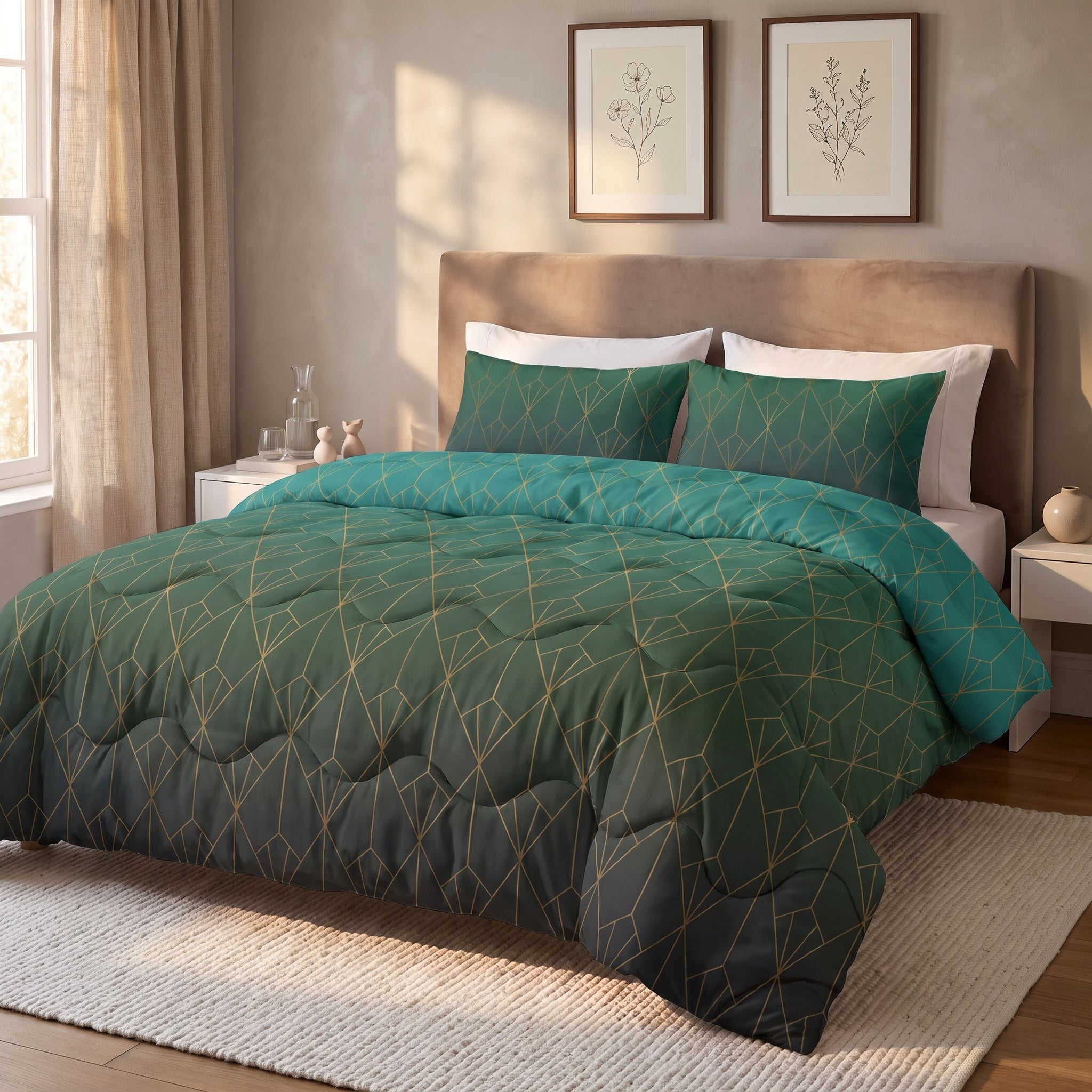 Sleeptime Lazy Dekbed - Bowen Groen - Voor het hele jaar + Slopen