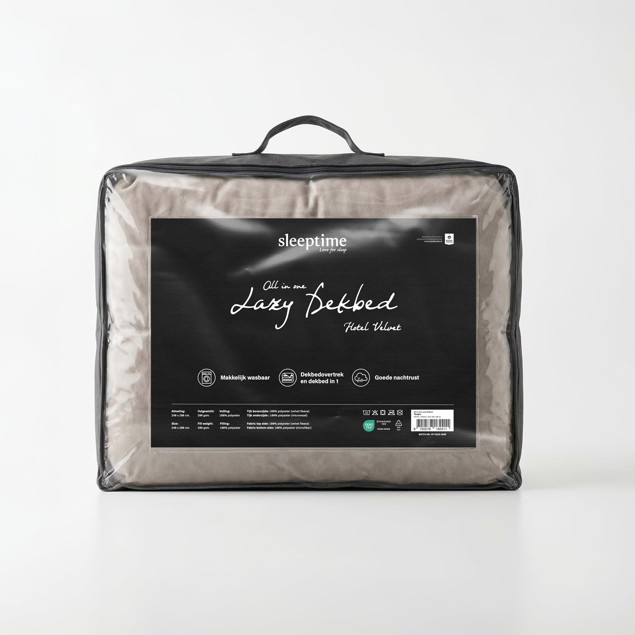Sleeptime Lazy Dekbed - Hotel Velvet - Taupe - Voor het hele jaar