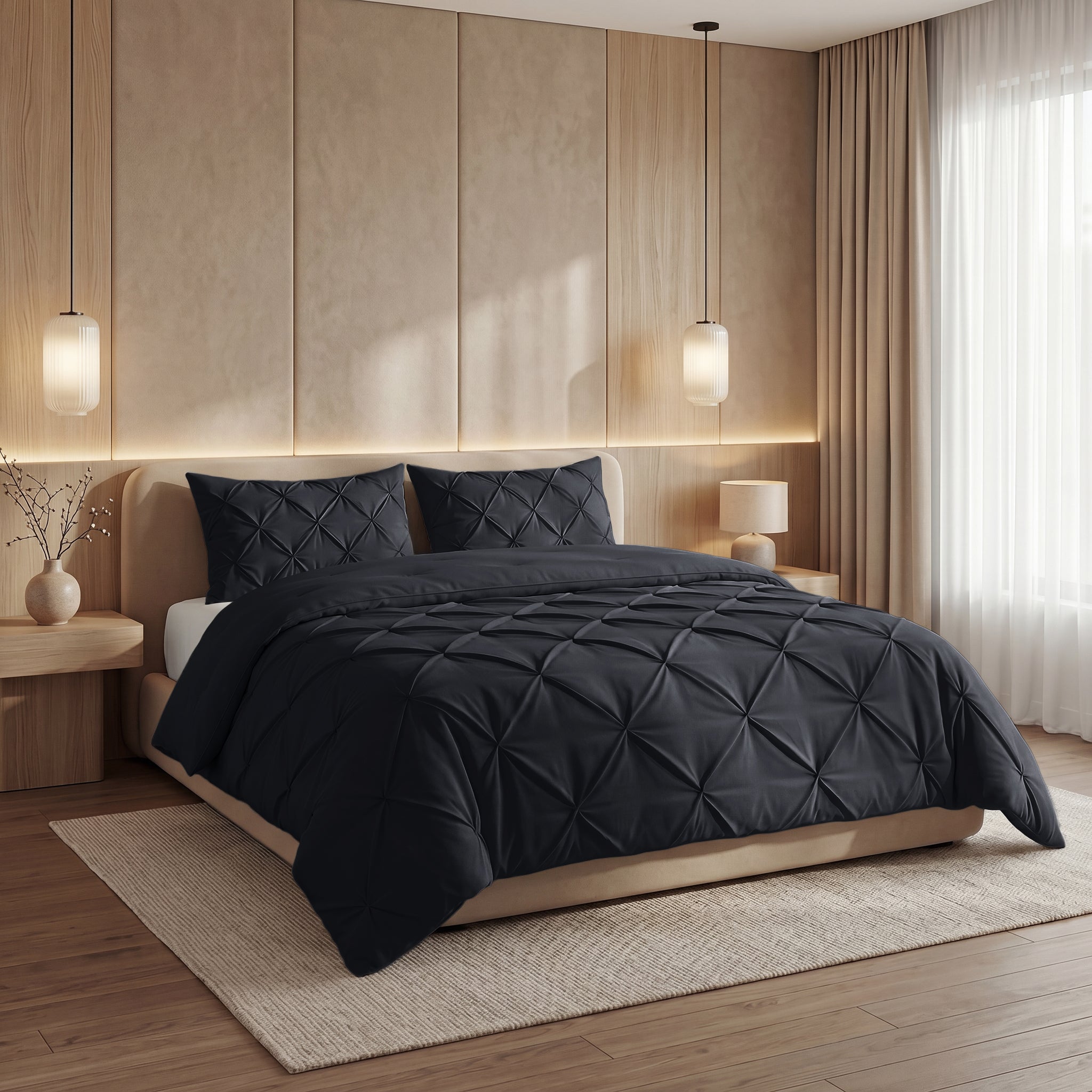Sleeptime Lazy Dekbed - Pintuck - Antraciet - Voor het hele jaar