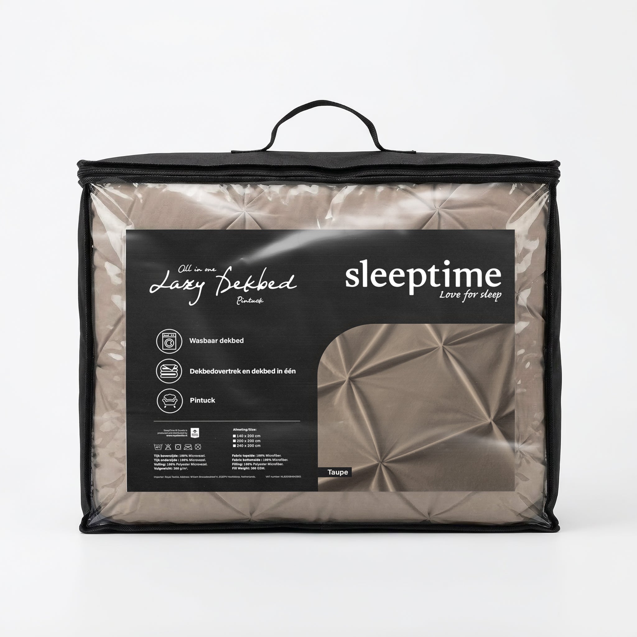 Sleeptime Lazy Dekbed - Pintuck - Taupe - Voor het hele jaar