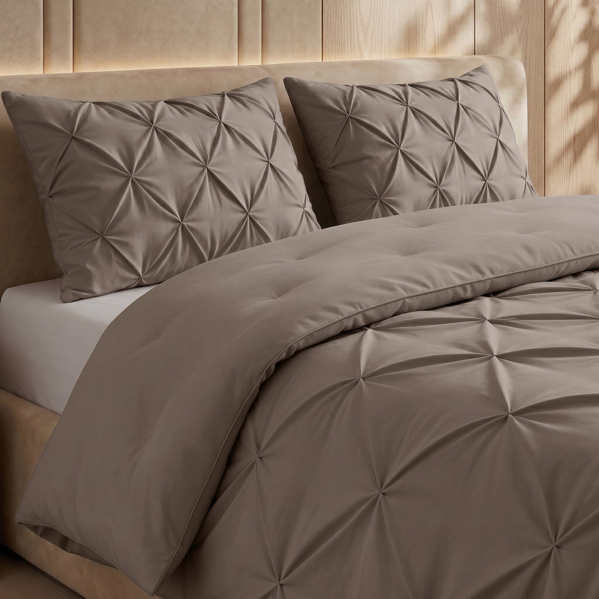 Sleeptime Lazy Dekbed - Pintuck - Taupe - Voor het hele jaar