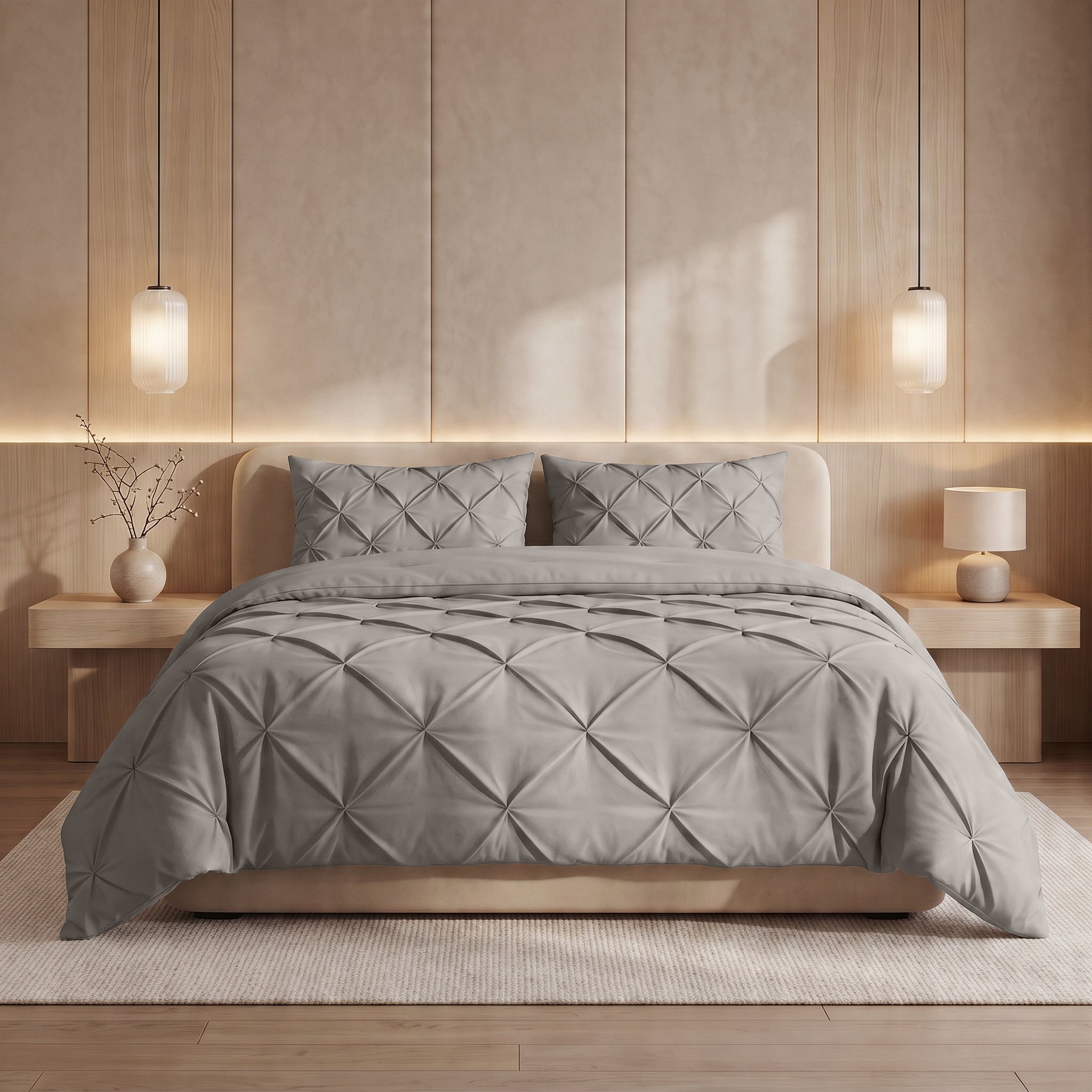 Sleeptime Lazy Dekbed - Pintuck - Taupe/Grijs - Voor het hele jaar
