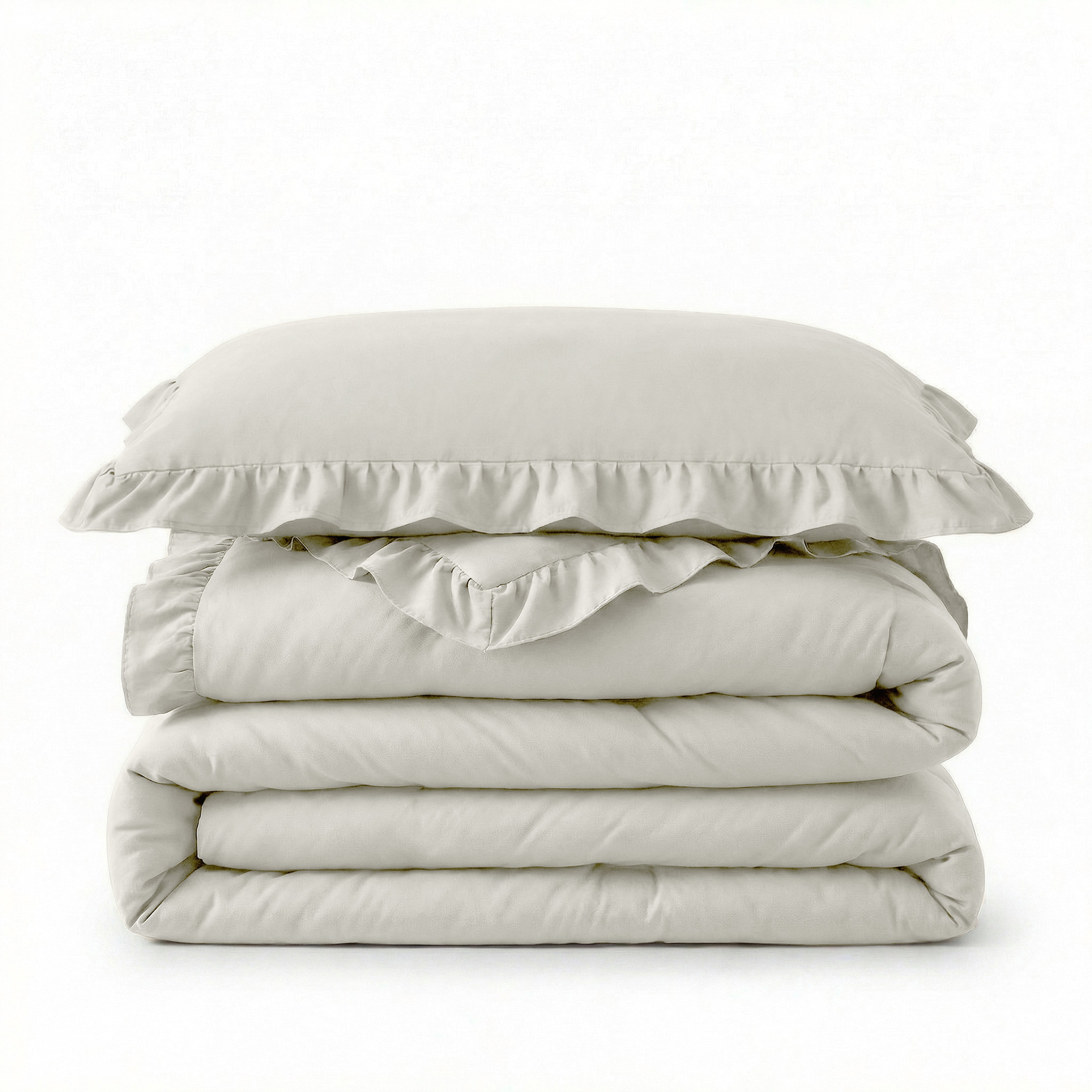 Sleeptime Lazy Dekbed - Ruffles - Gebroken Wit - Voor het hele jaar