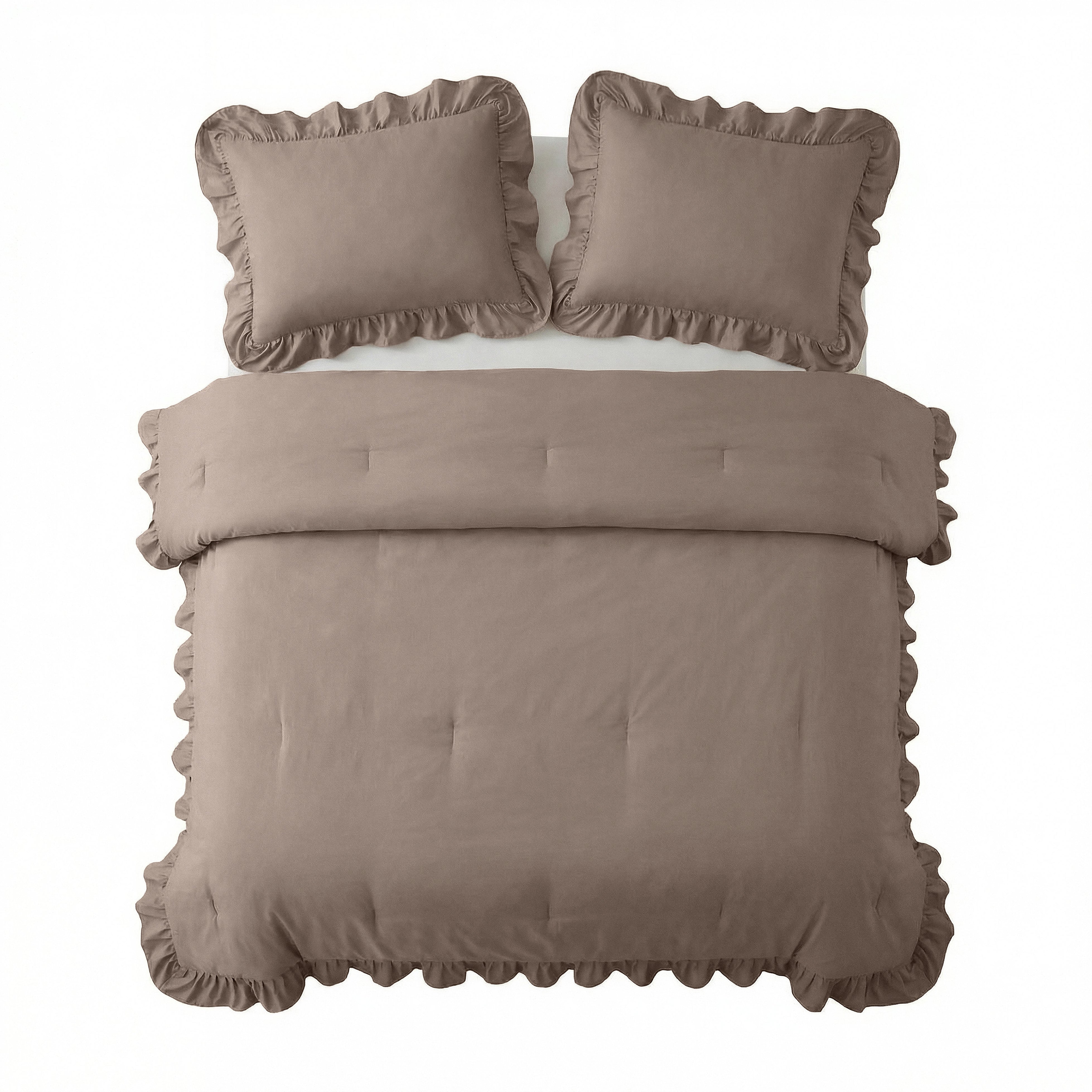 Sleeptime Lazy Dekbed - Ruffles - Taupe - Voor het hele jaar