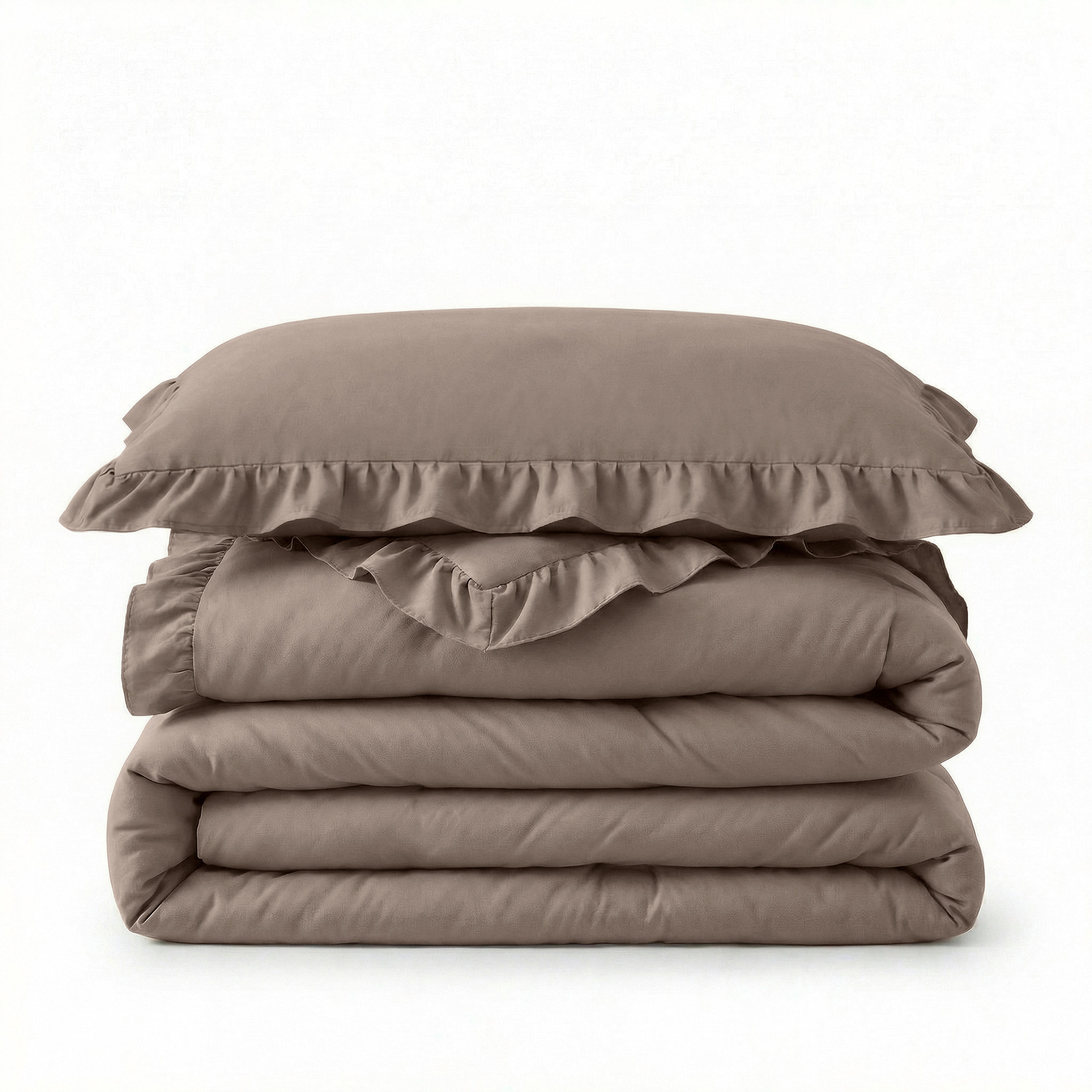 Sleeptime Lazy Dekbed - Ruffles - Taupe - Voor het hele jaar