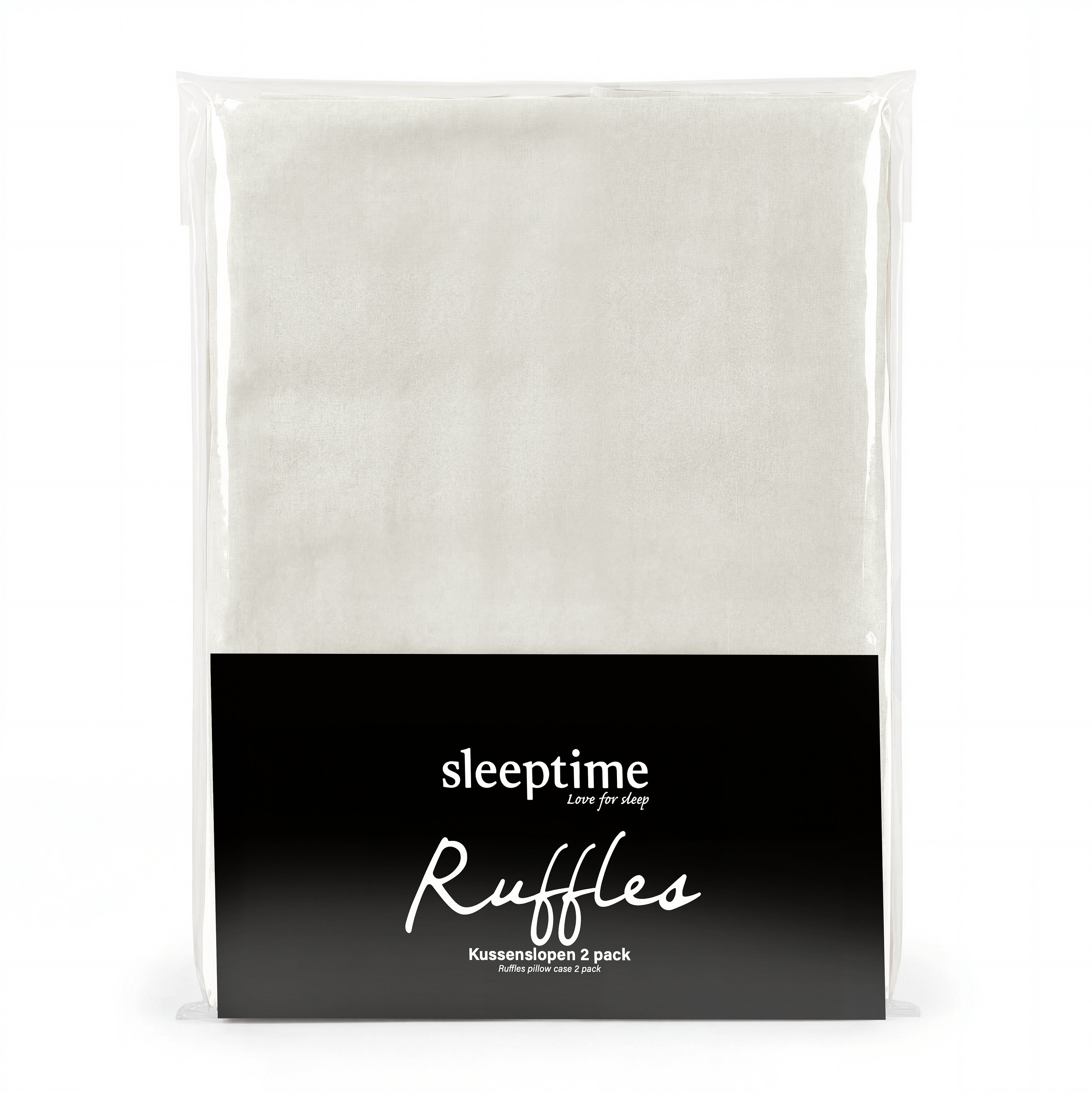 Sleeptime Lazy Kussenslopen - Ruffles - 2pack - Gebroken Wit - 60 x 70