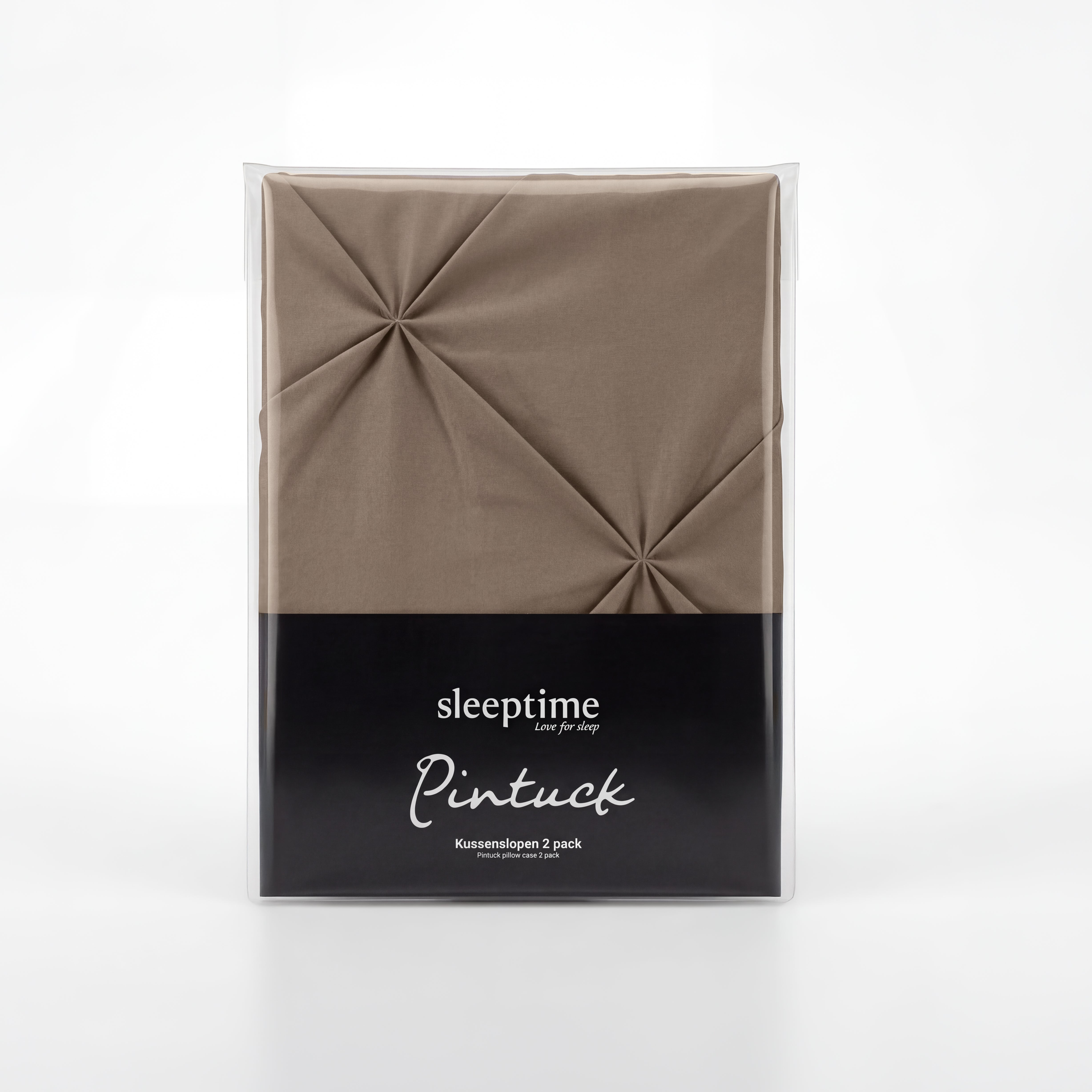 Sleeptime Lazy Pintuck Kussenslopen - 2Pack - Taupe - 60 x 70 cm