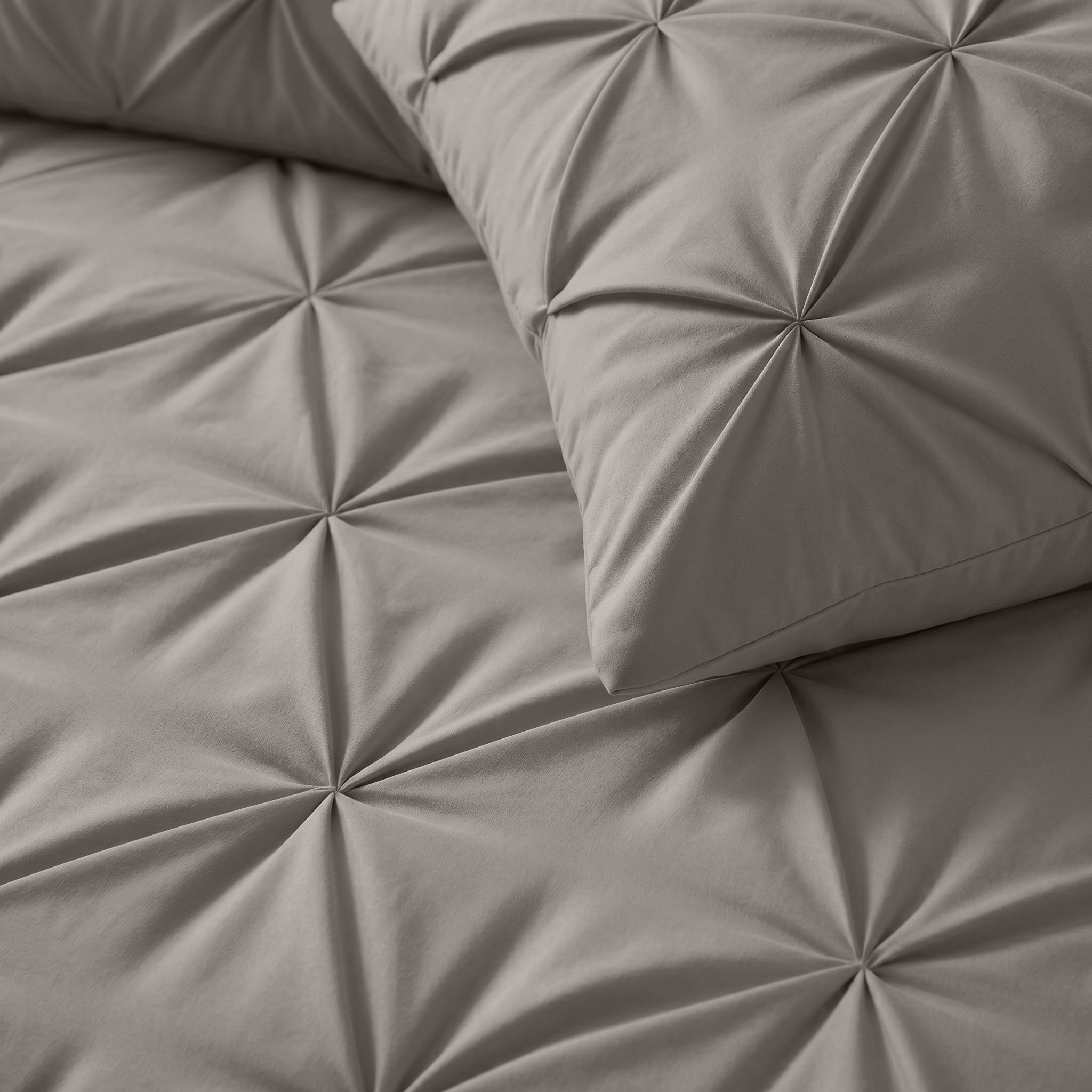 Sleeptime Lazy Pintuck Kussenslopen - 2Pack - Taupe/Grijs - 60 x 70 cm