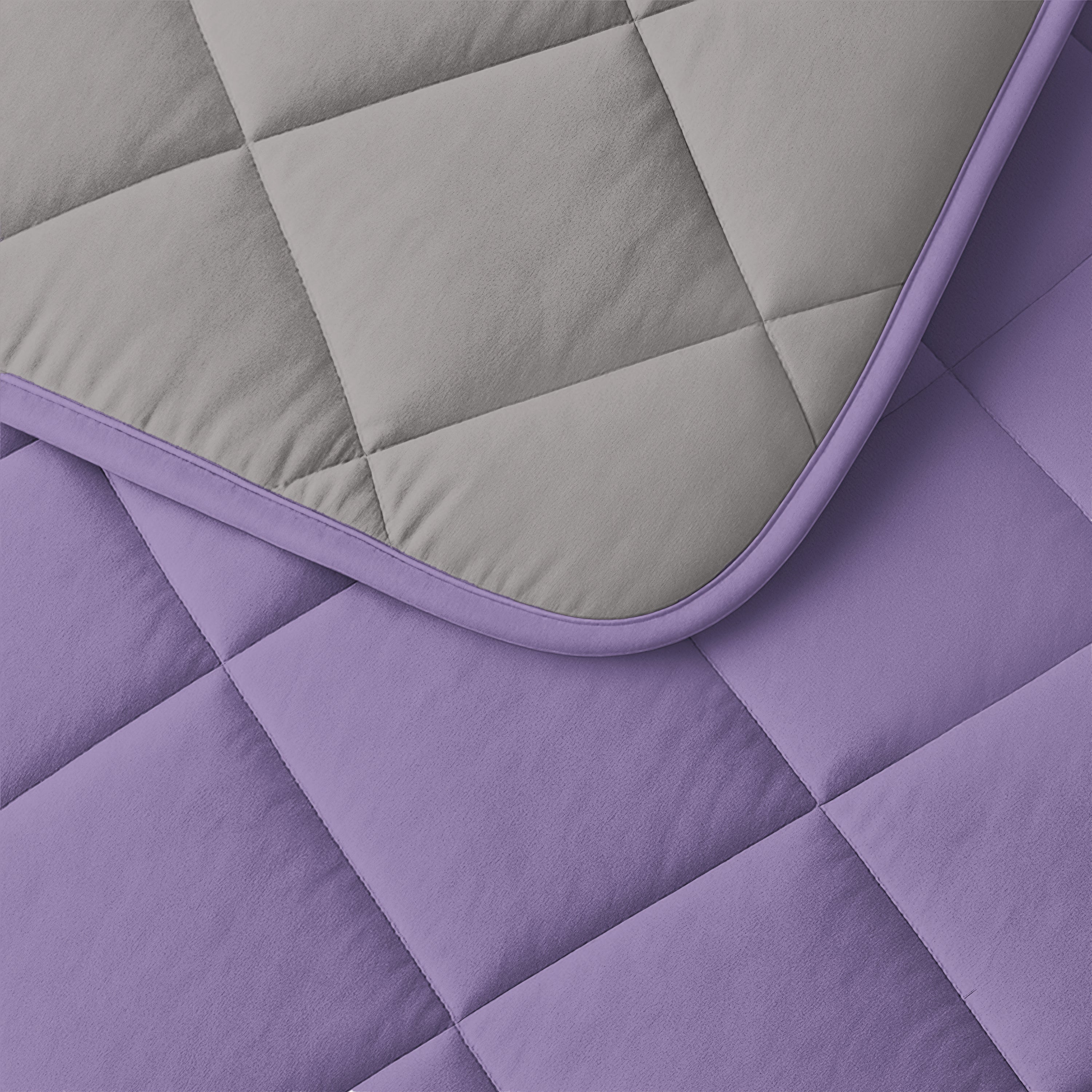 Sleeptime Lazy Uni Dekbed - Lavendel - Taupe/Grijs - Met Kussenslopen