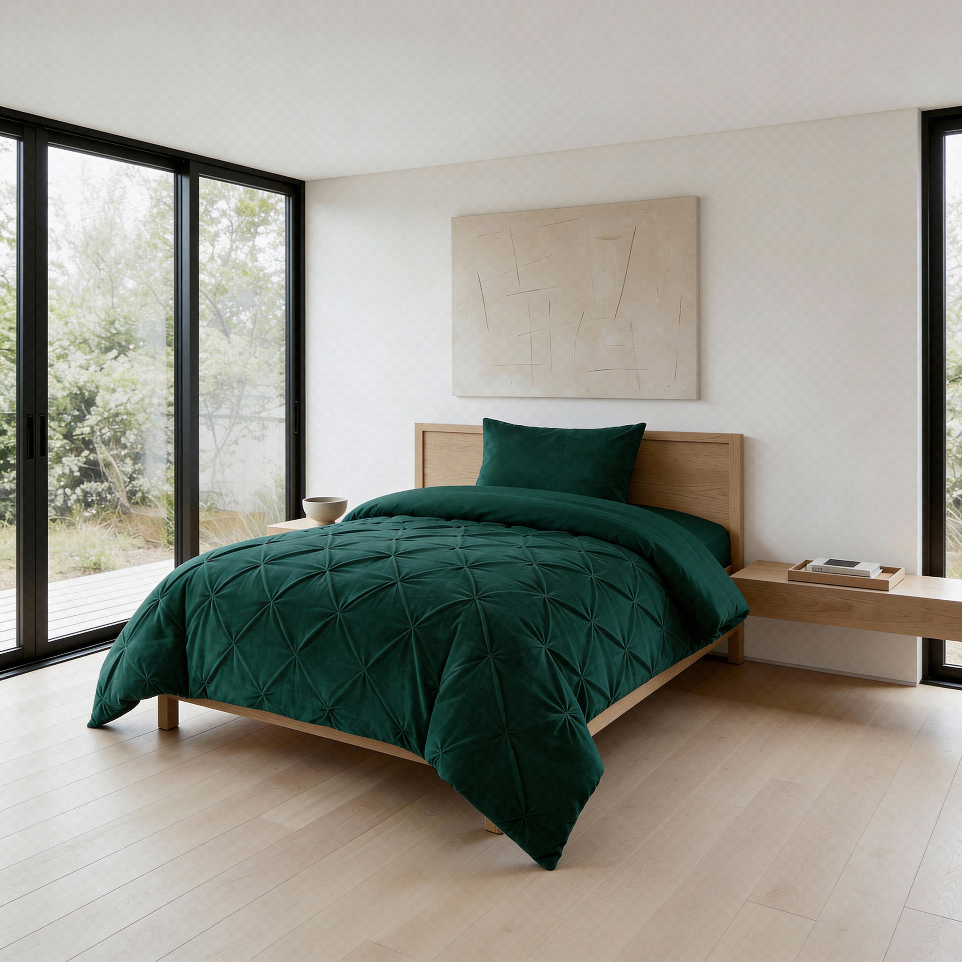 Sleeptime Lazy Velvet Pintuck Dekbed - Groen - Voor het hele jaar