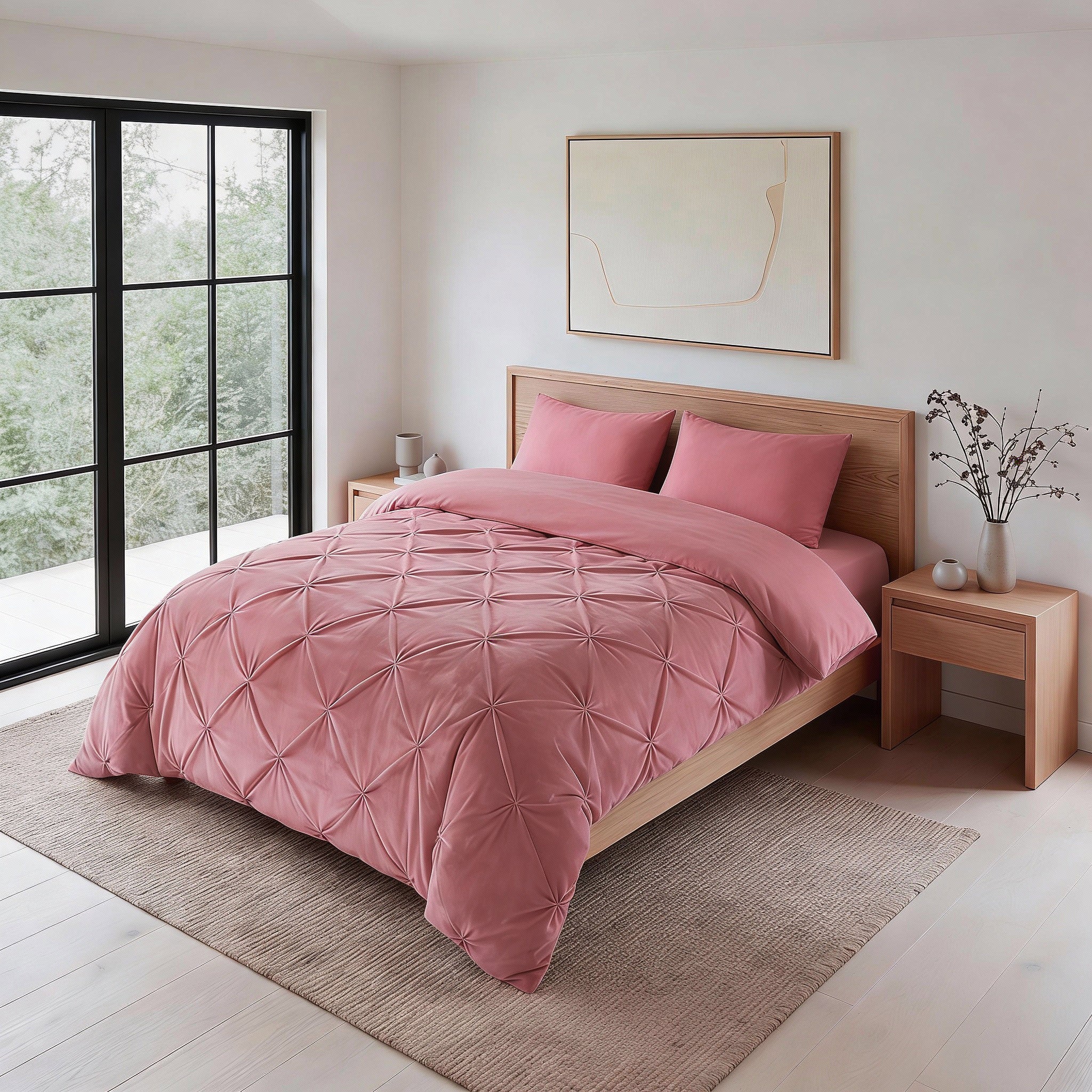 Sleeptime Lazy Velvet Pintuck Dekbed - Roze - Voor het hele jaar