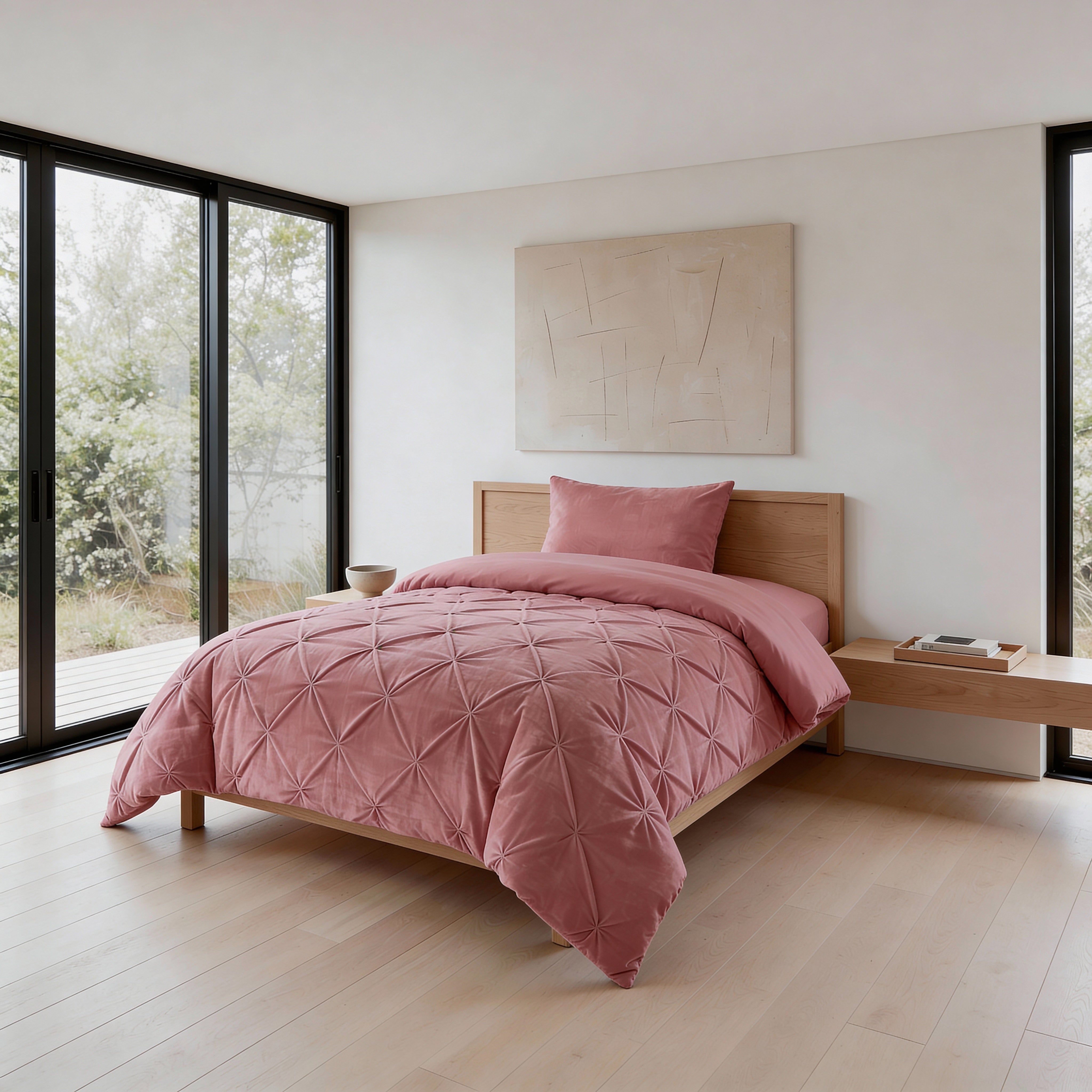 Sleeptime Lazy Velvet Pintuck Dekbed - Roze - Voor het hele jaar