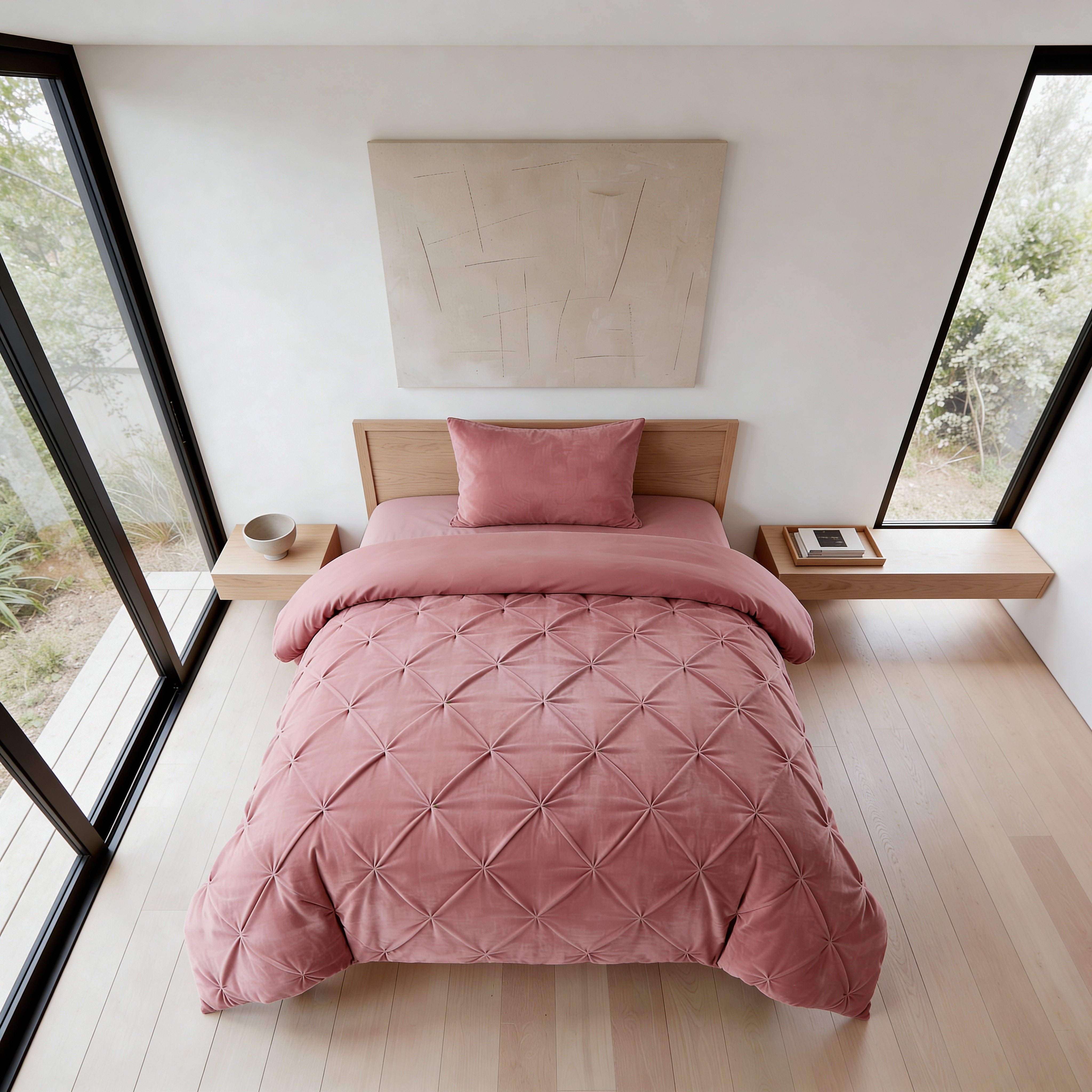 Sleeptime Lazy Velvet Pintuck Dekbed - Roze - Voor het hele jaar