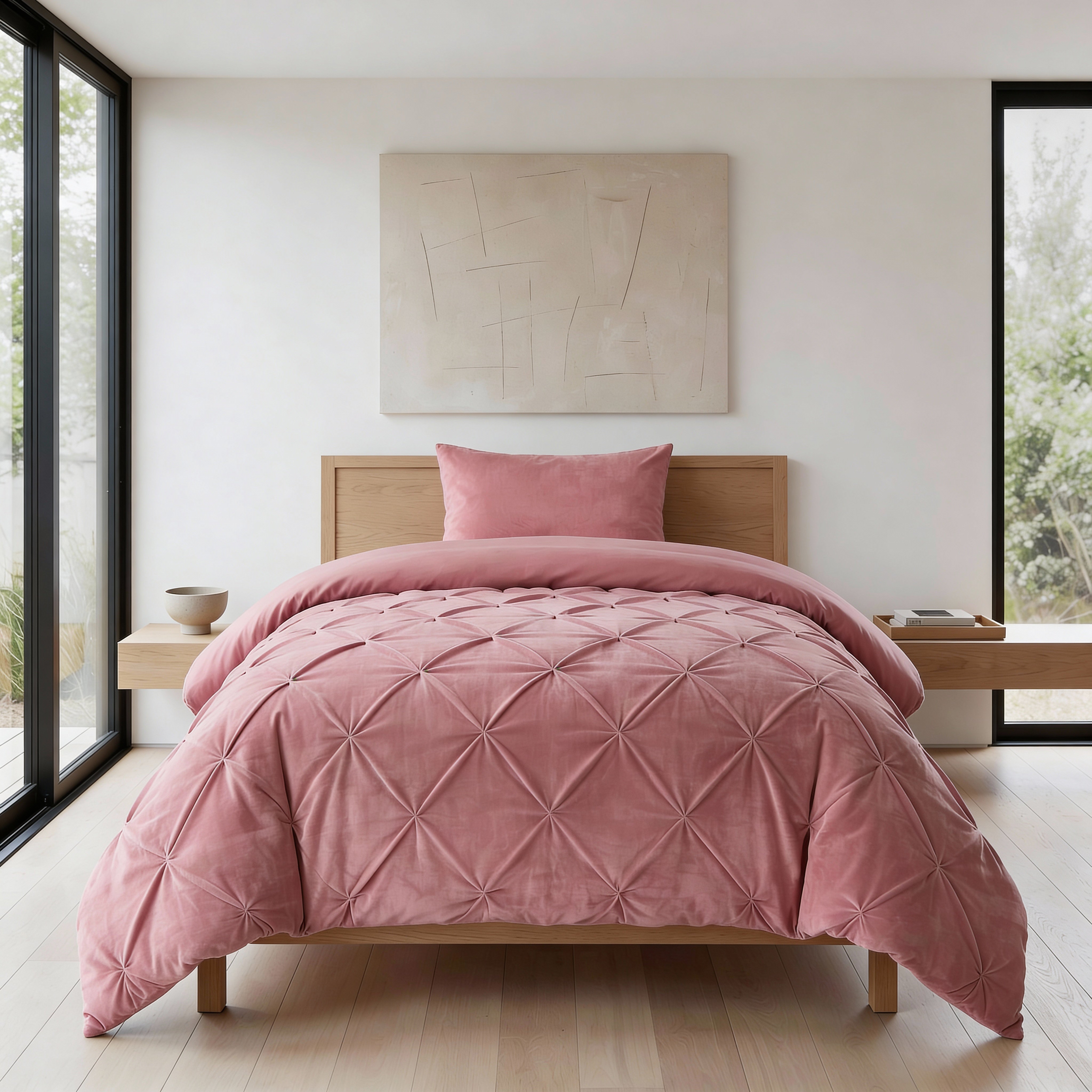 Sleeptime Lazy Velvet Pintuck Dekbed - Roze - Voor het hele jaar