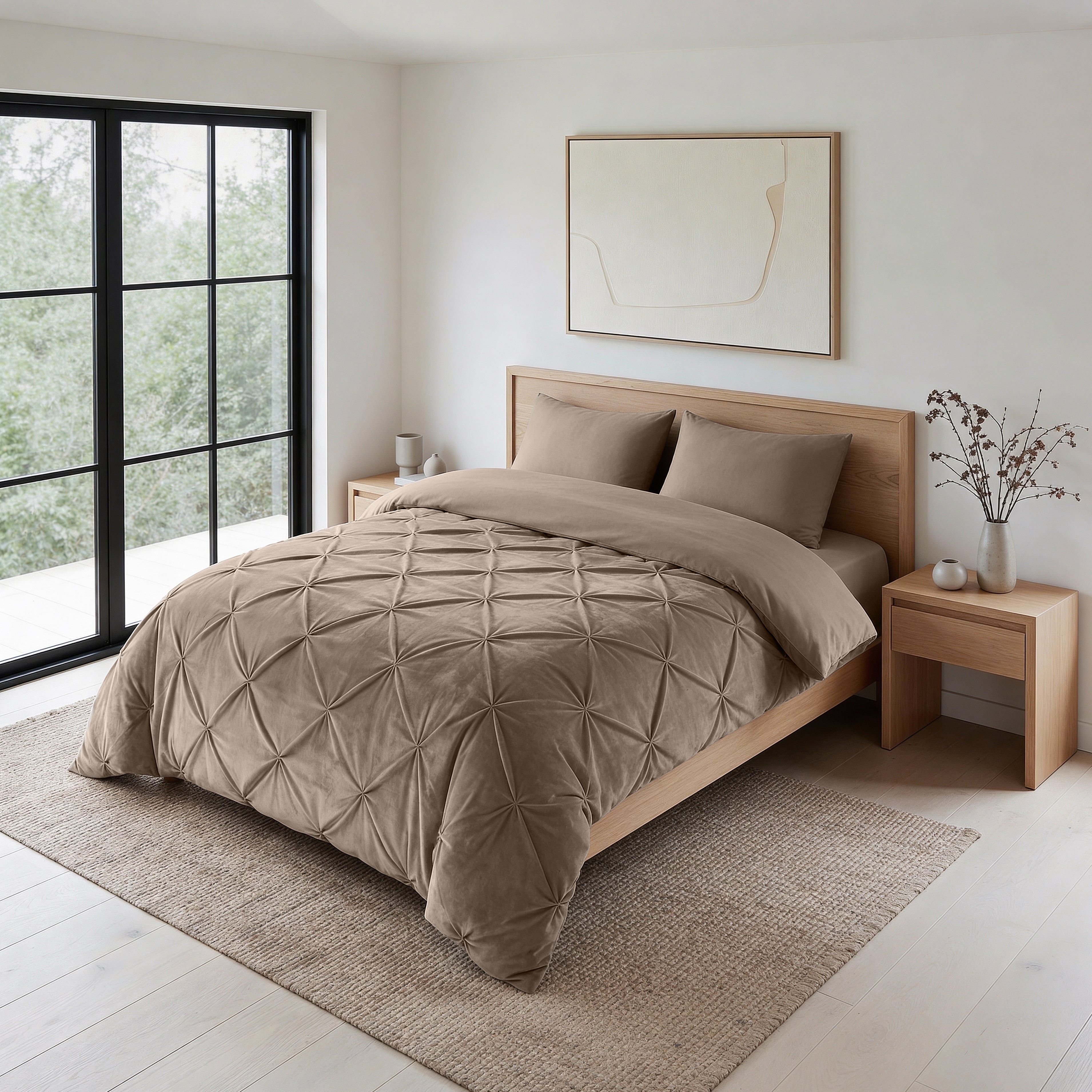 Sleeptime Lazy Velvet Pintuck Dekbed - Taupe - Voor het hele jaar