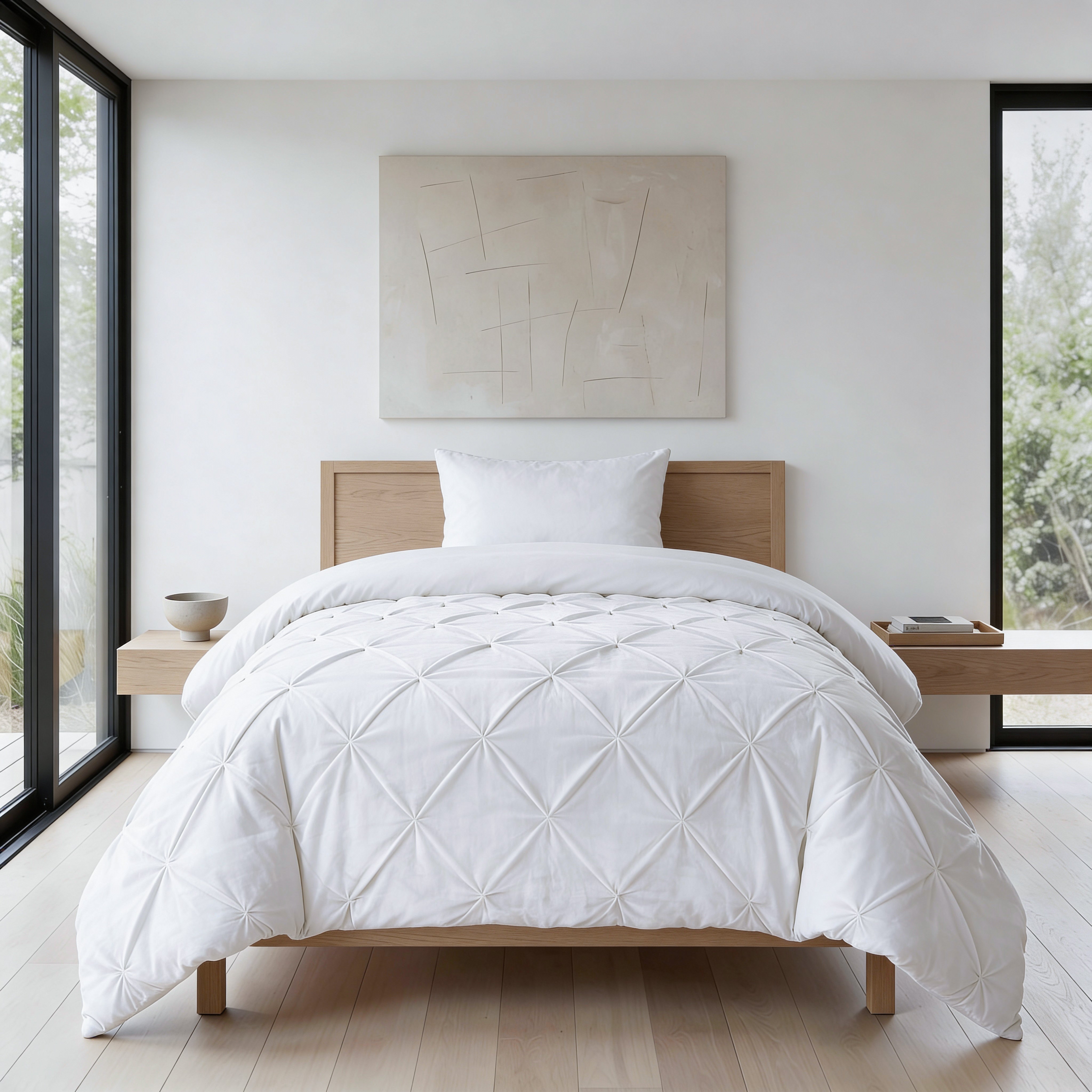 Sleeptime Lazy Velvet Pintuck Dekbed - Wit - Voor het hele jaar