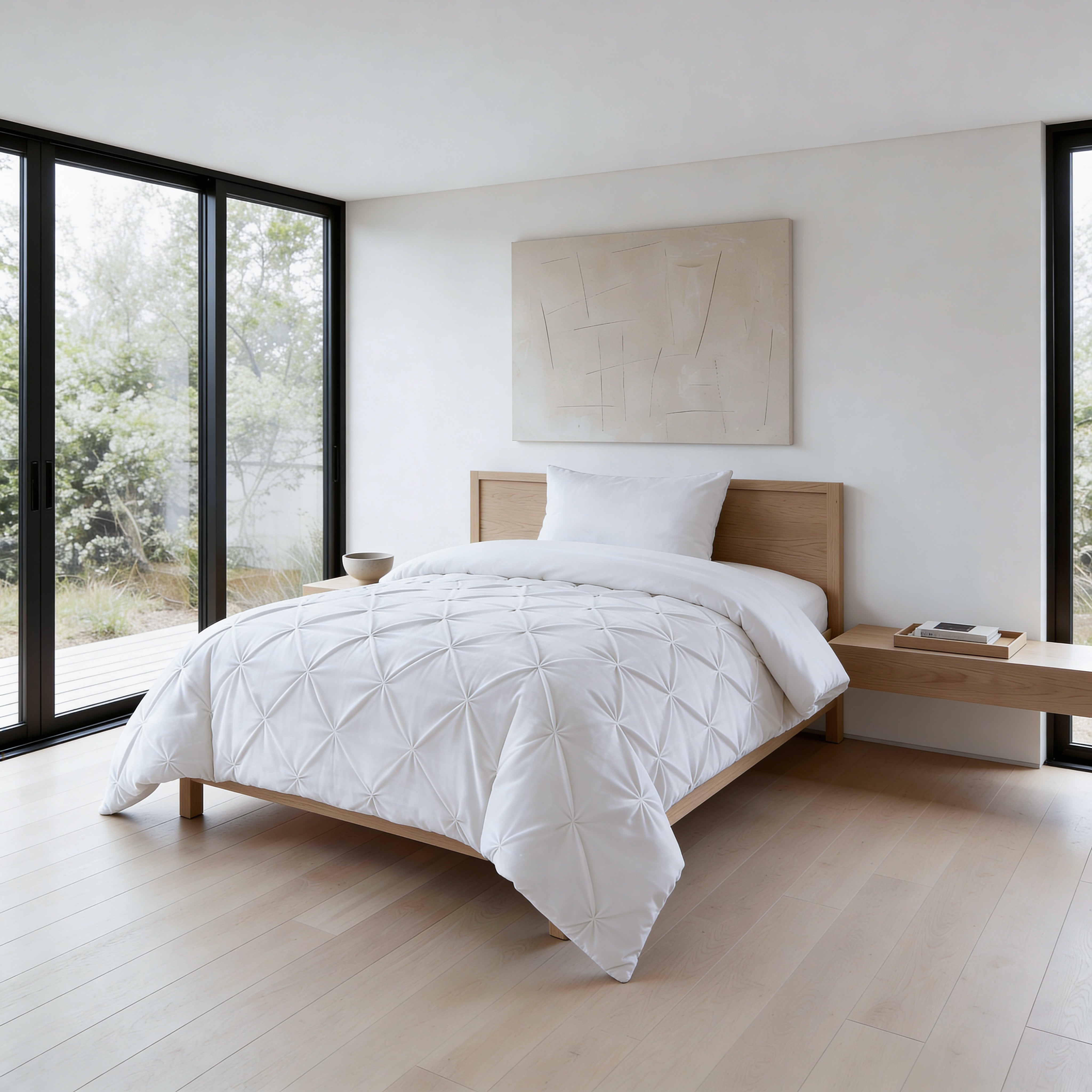 Sleeptime Lazy Velvet Pintuck Dekbed - Wit - Voor het hele jaar