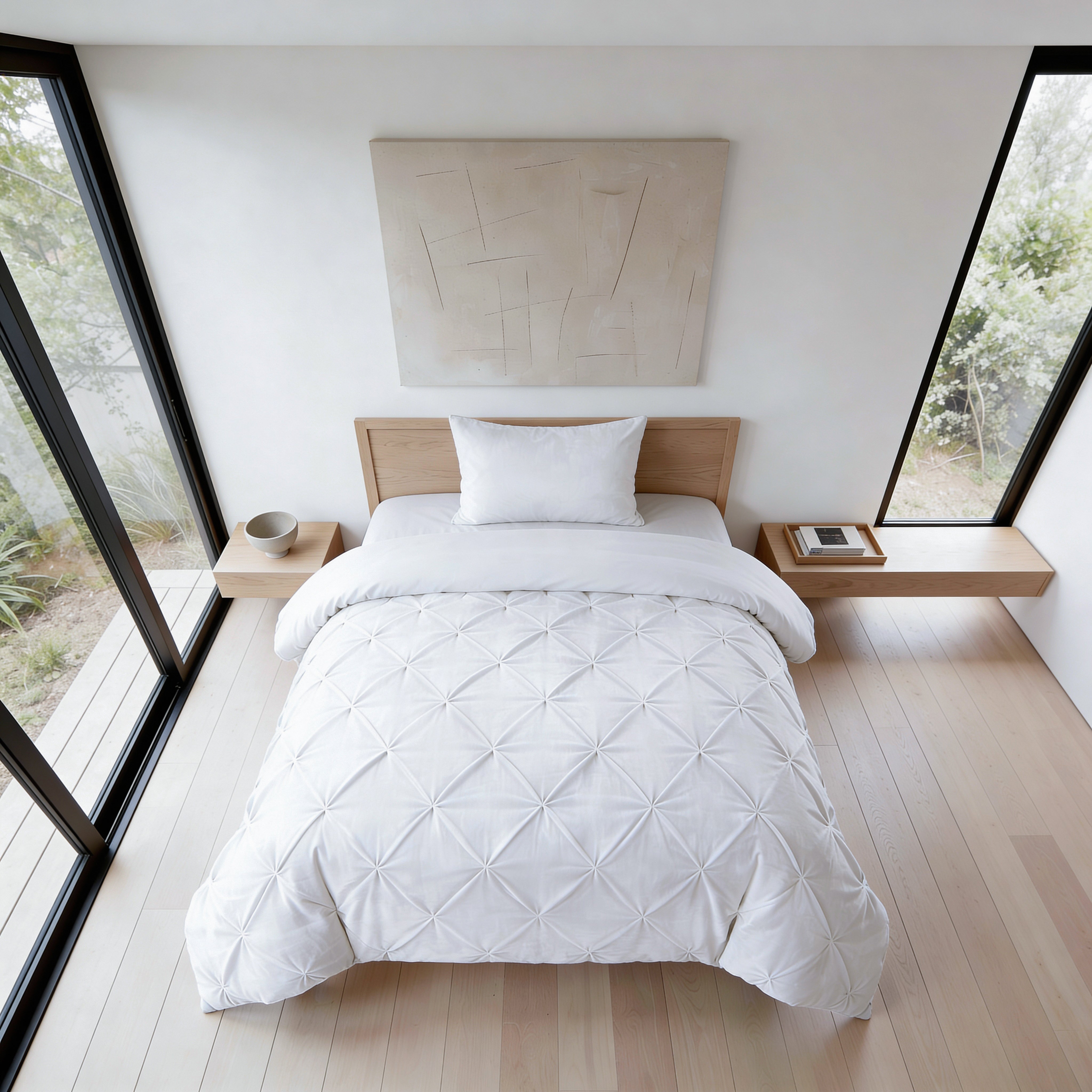 Sleeptime Lazy Velvet Pintuck Dekbed - Wit - Voor het hele jaar