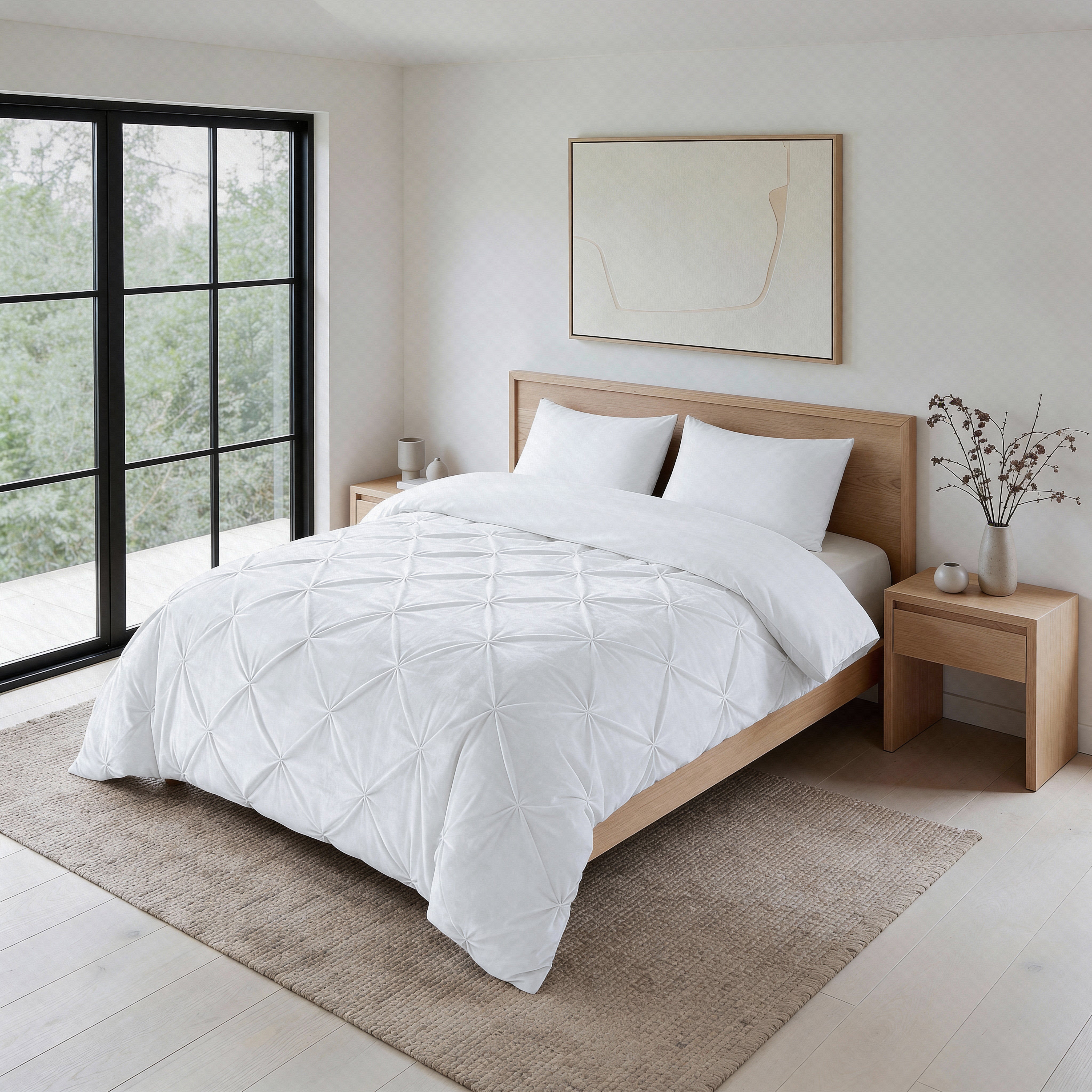 Sleeptime Lazy Velvet Pintuck Dekbed - Wit - Voor het hele jaar