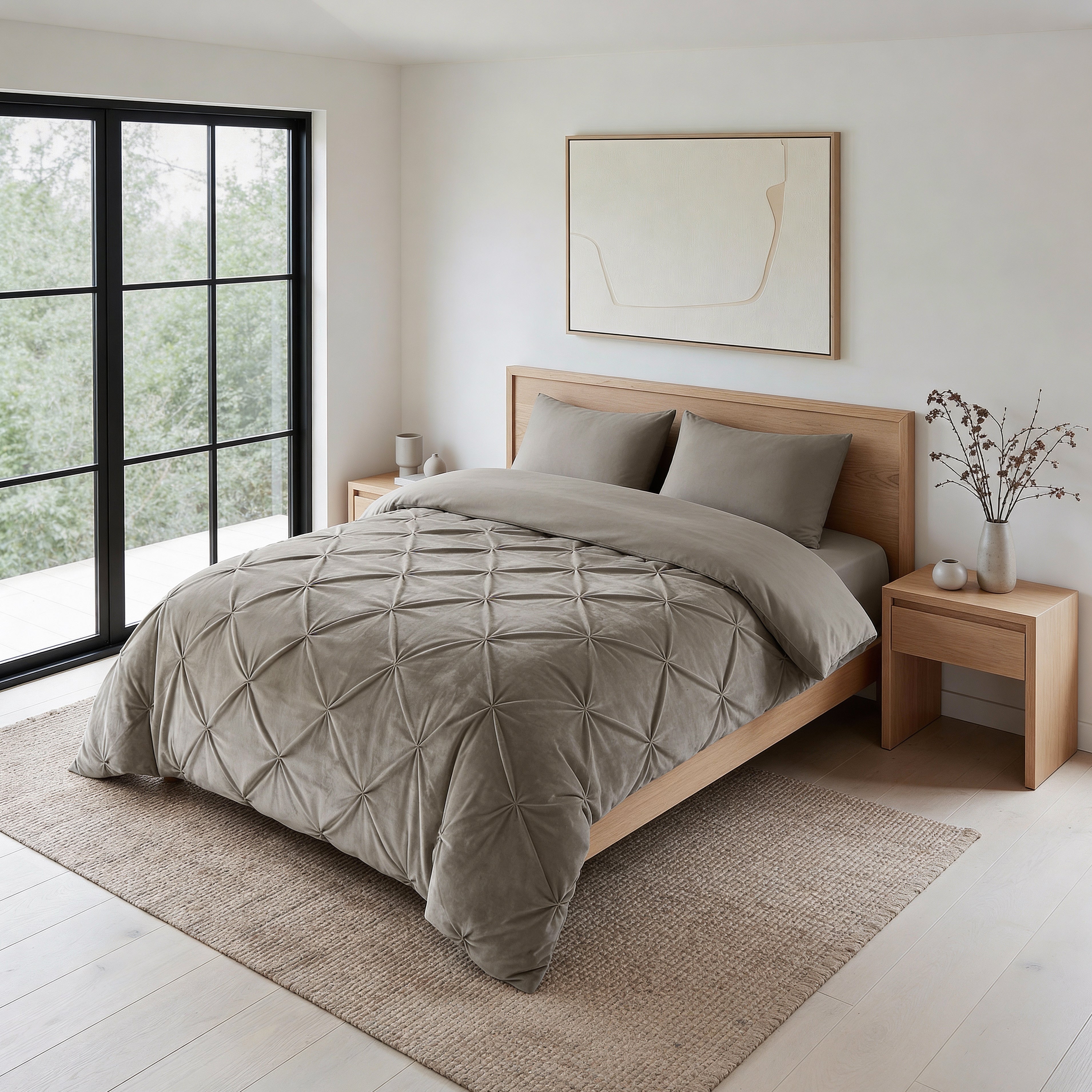 Sleeptime Lazy Velvet Pintuck Dekbed - Zand - Voor het hele jaar
