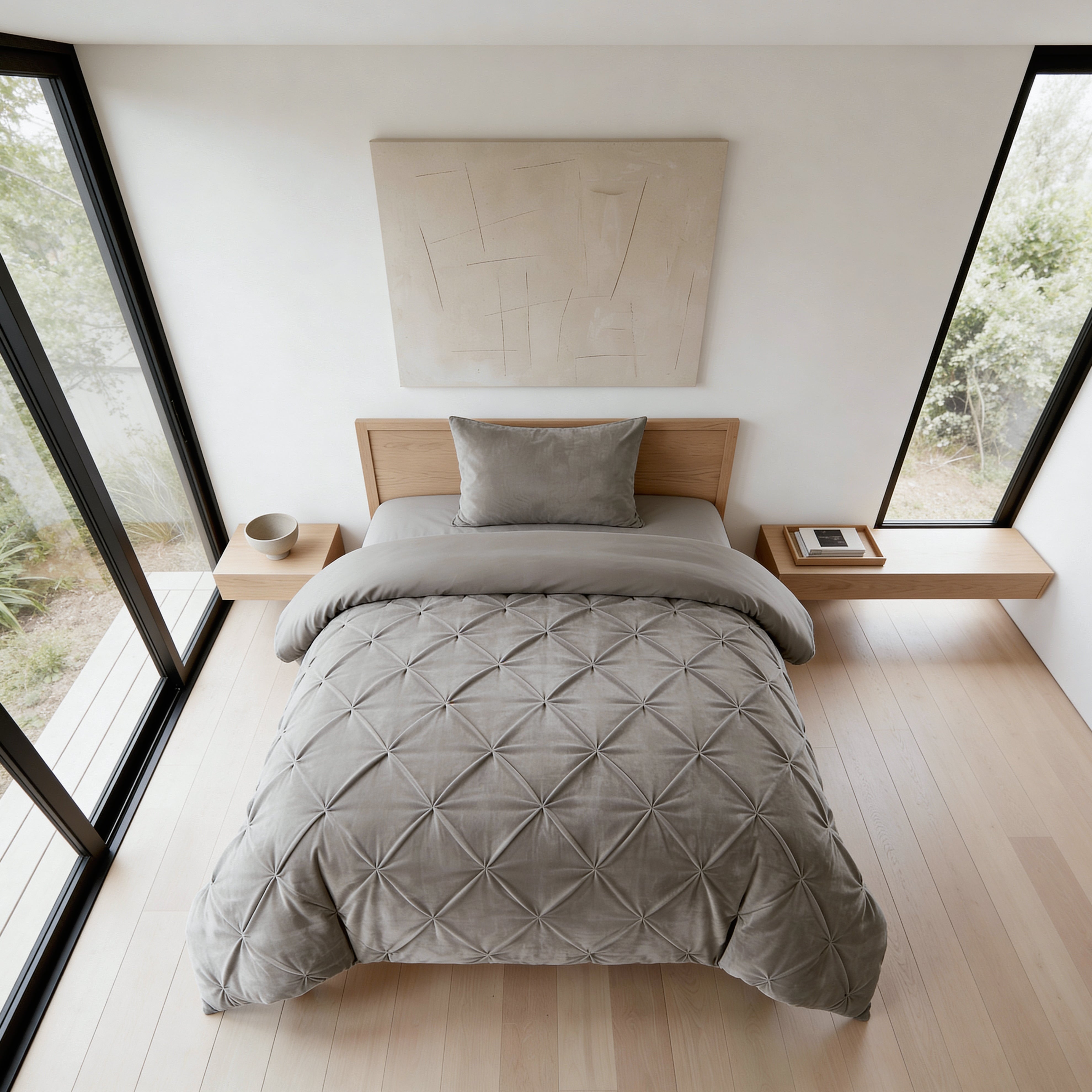Sleeptime Lazy Velvet Pintuck Dekbed - Zand - Voor het hele jaar