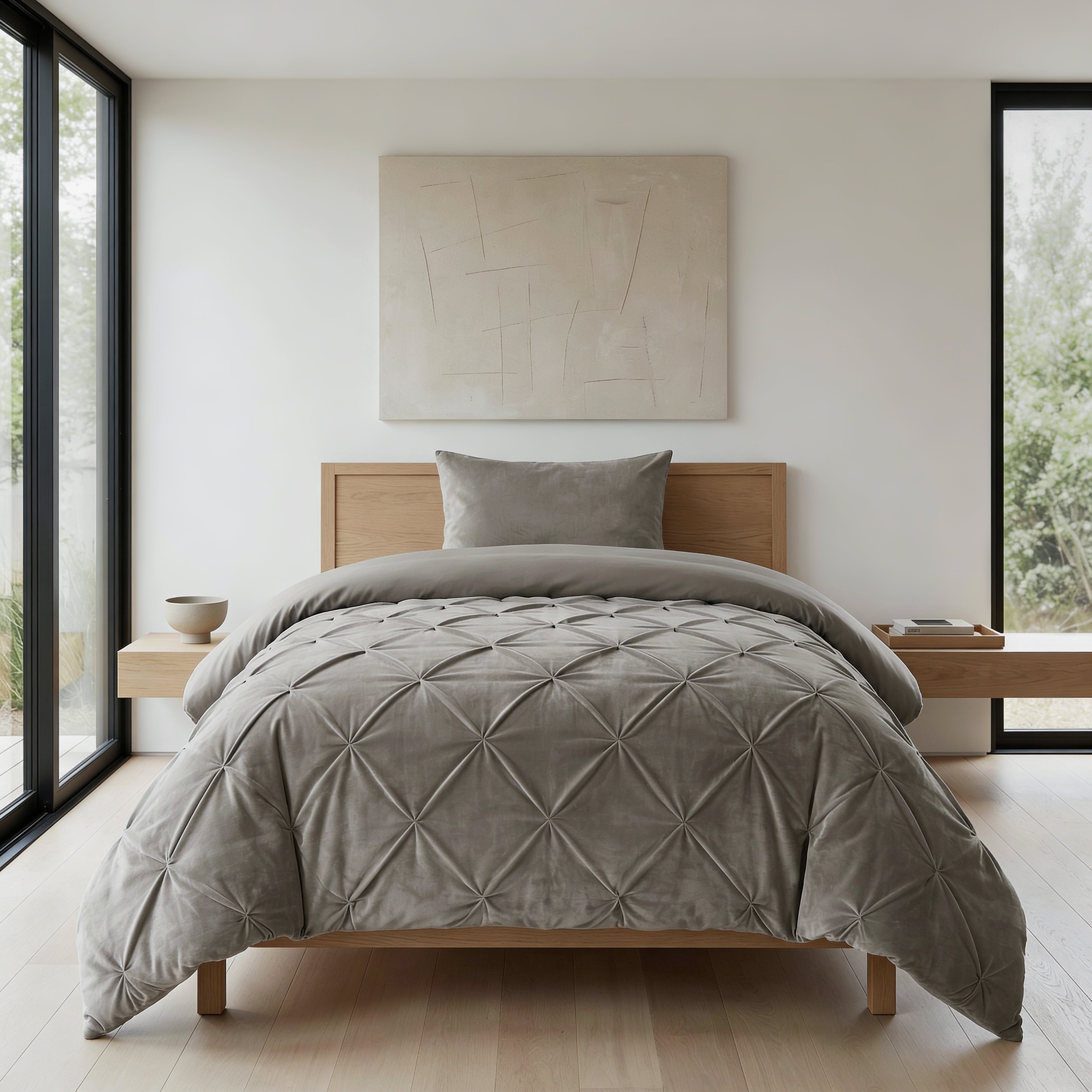 Sleeptime Lazy Velvet Pintuck Dekbed - Zand - Voor het hele jaar