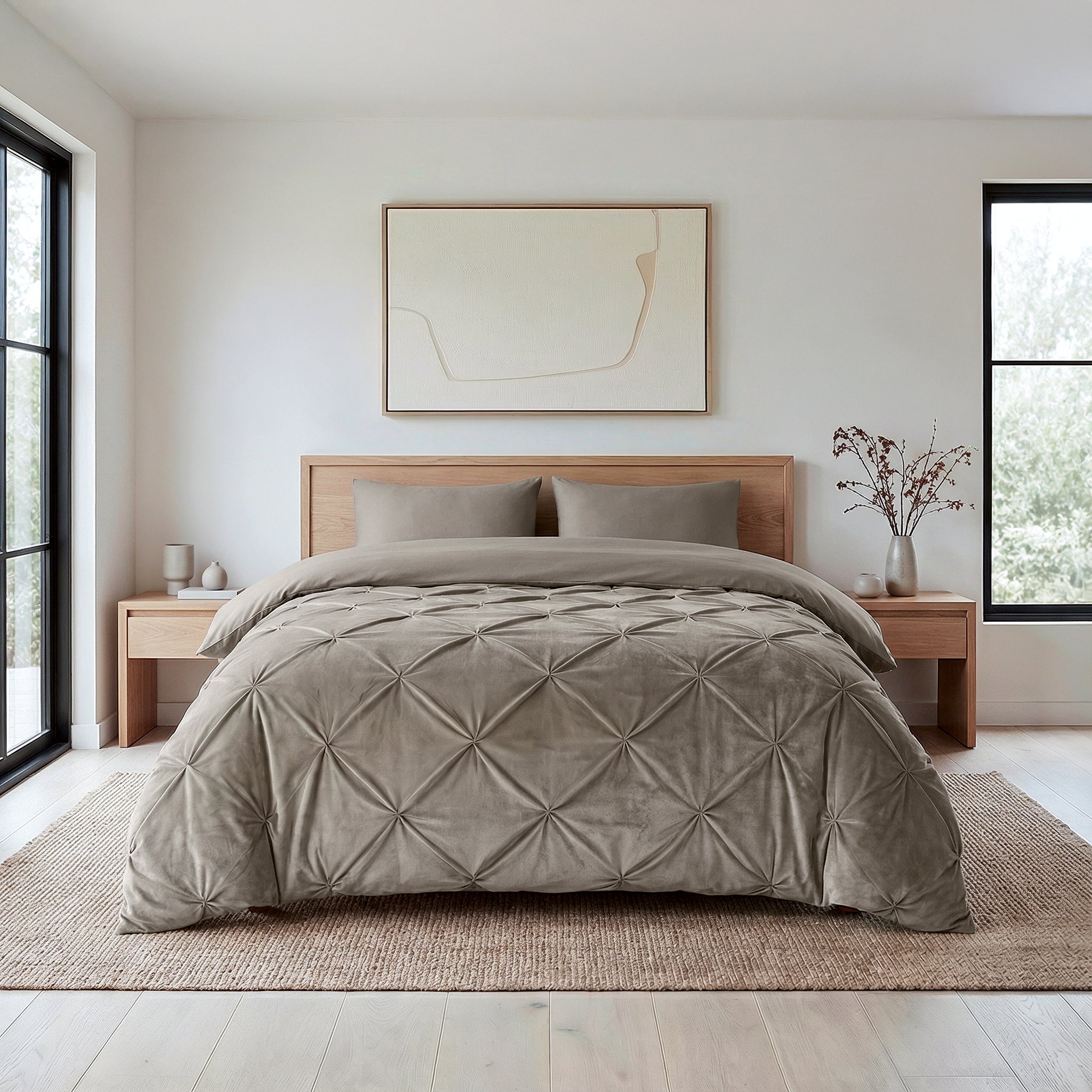 Sleeptime Lazy Velvet Pintuck Dekbed - Zand - Voor het hele jaar