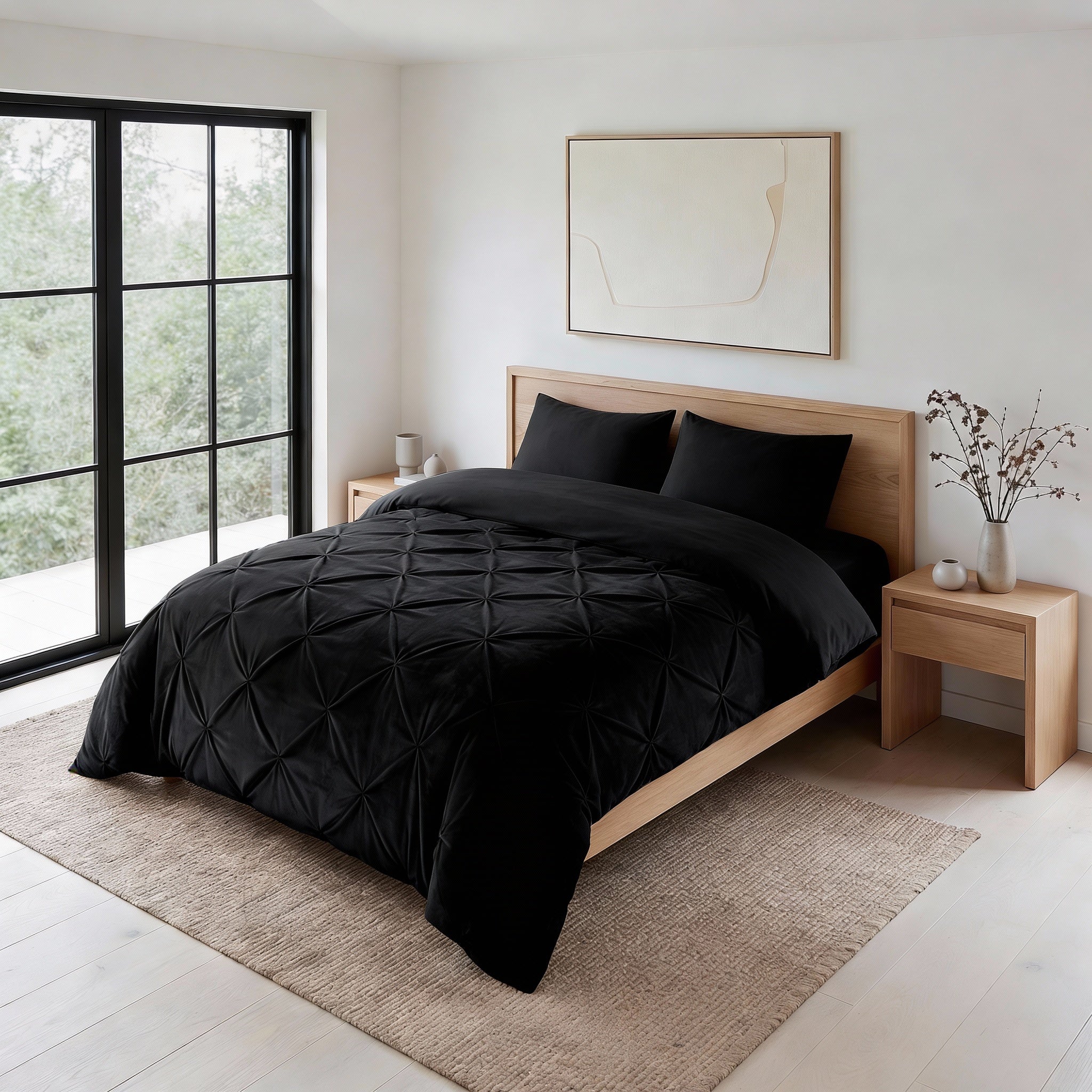 Sleeptime Lazy Velvet Pintuck Dekbed - Zwart - Voor het hele jaar