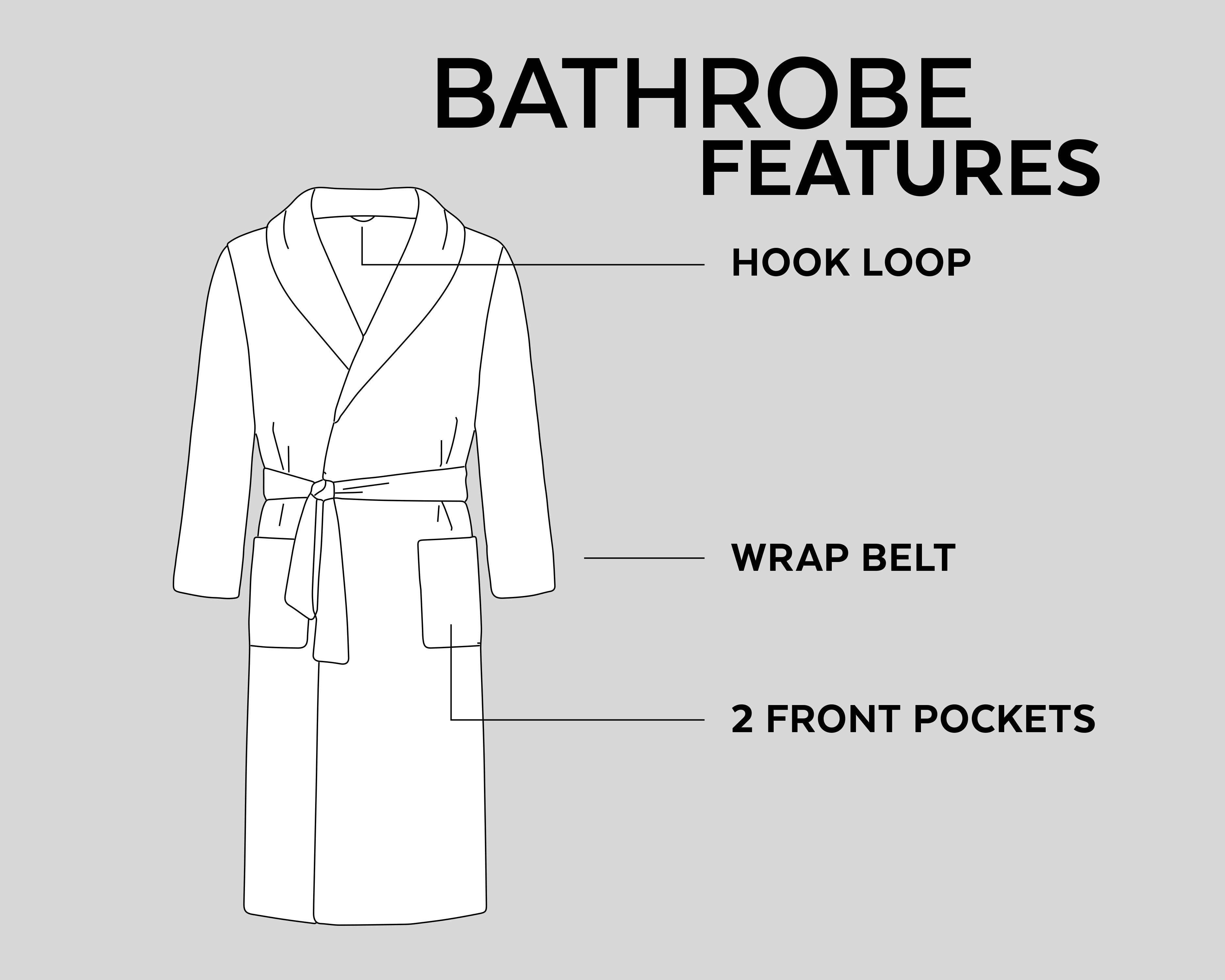 Soft Terry Bathrobe Gray - Perfect fit - Absorbs moisture - Available in 2 sizes