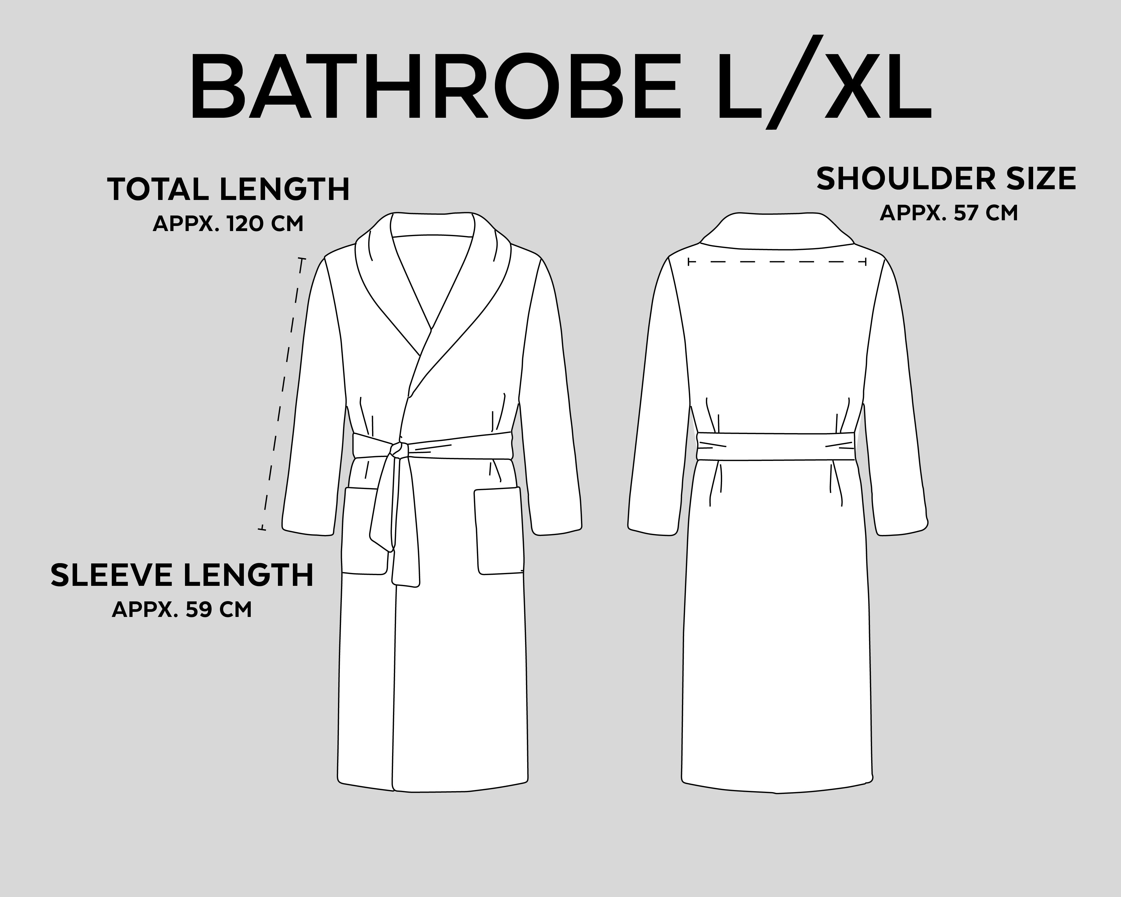 Soft Terry Bathrobe Gray - Perfect fit - Absorbs moisture - Available in 2 sizes