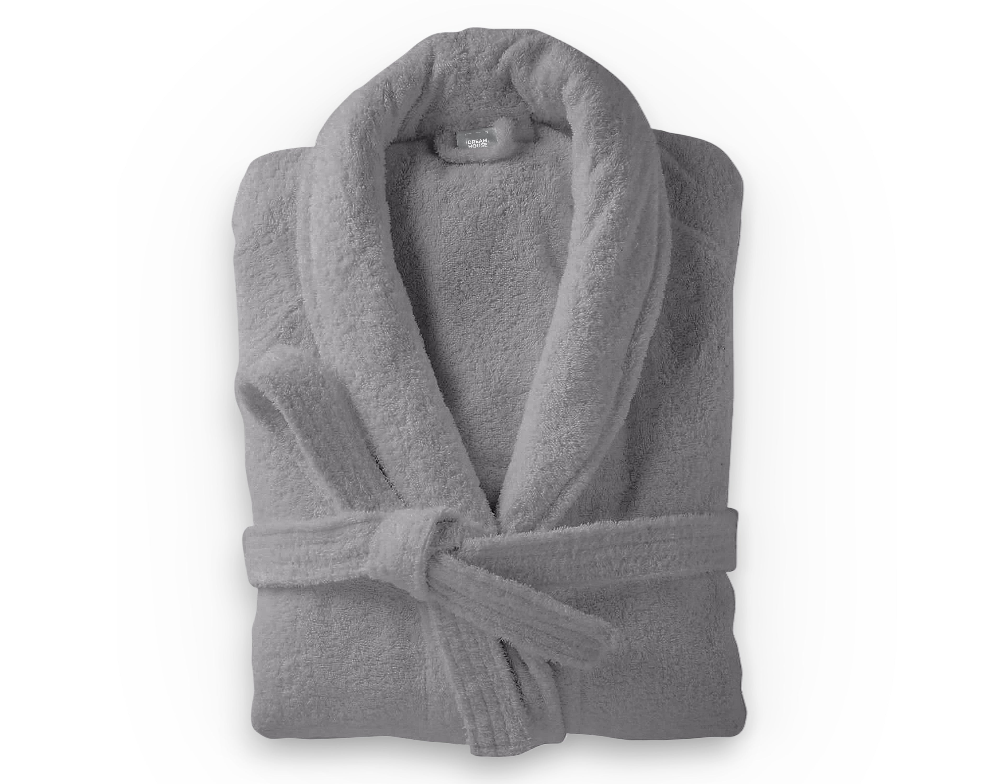 Soft Terry Bathrobe Gray - Perfect fit - Absorbs moisture - Available in 2 sizes