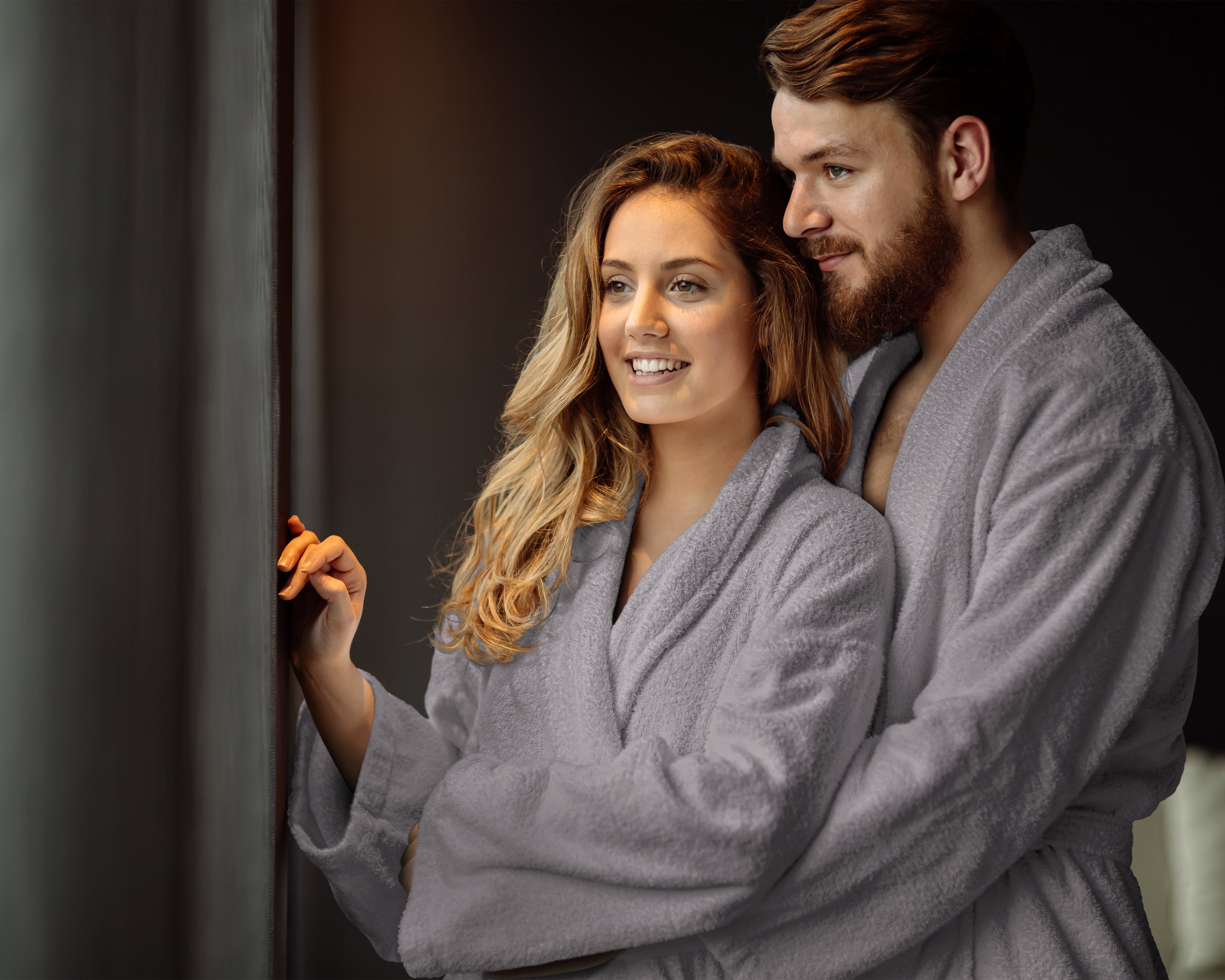 Soft Terry Bathrobe Gray - Perfect fit - Absorbs moisture - Available in 2 sizes