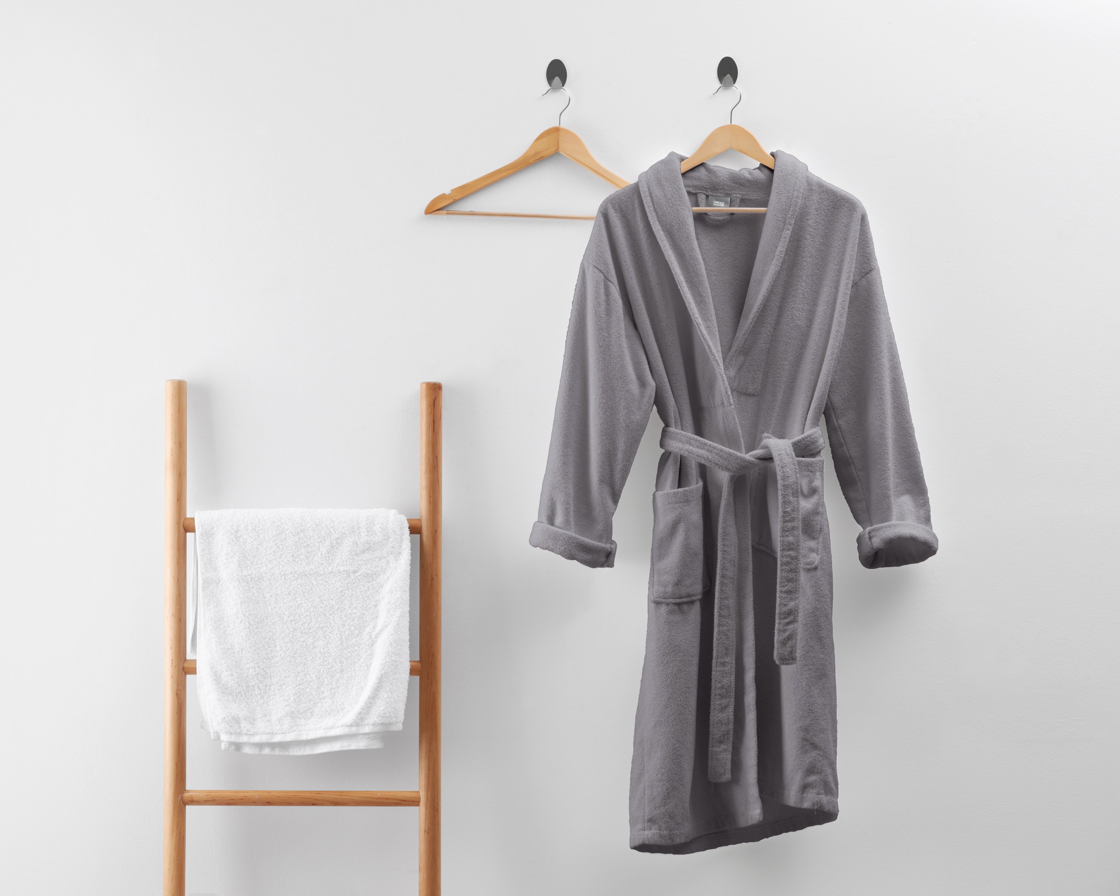 Soft Terry Bathrobe Gray - Perfect fit - Absorbs moisture - Available in 2 sizes