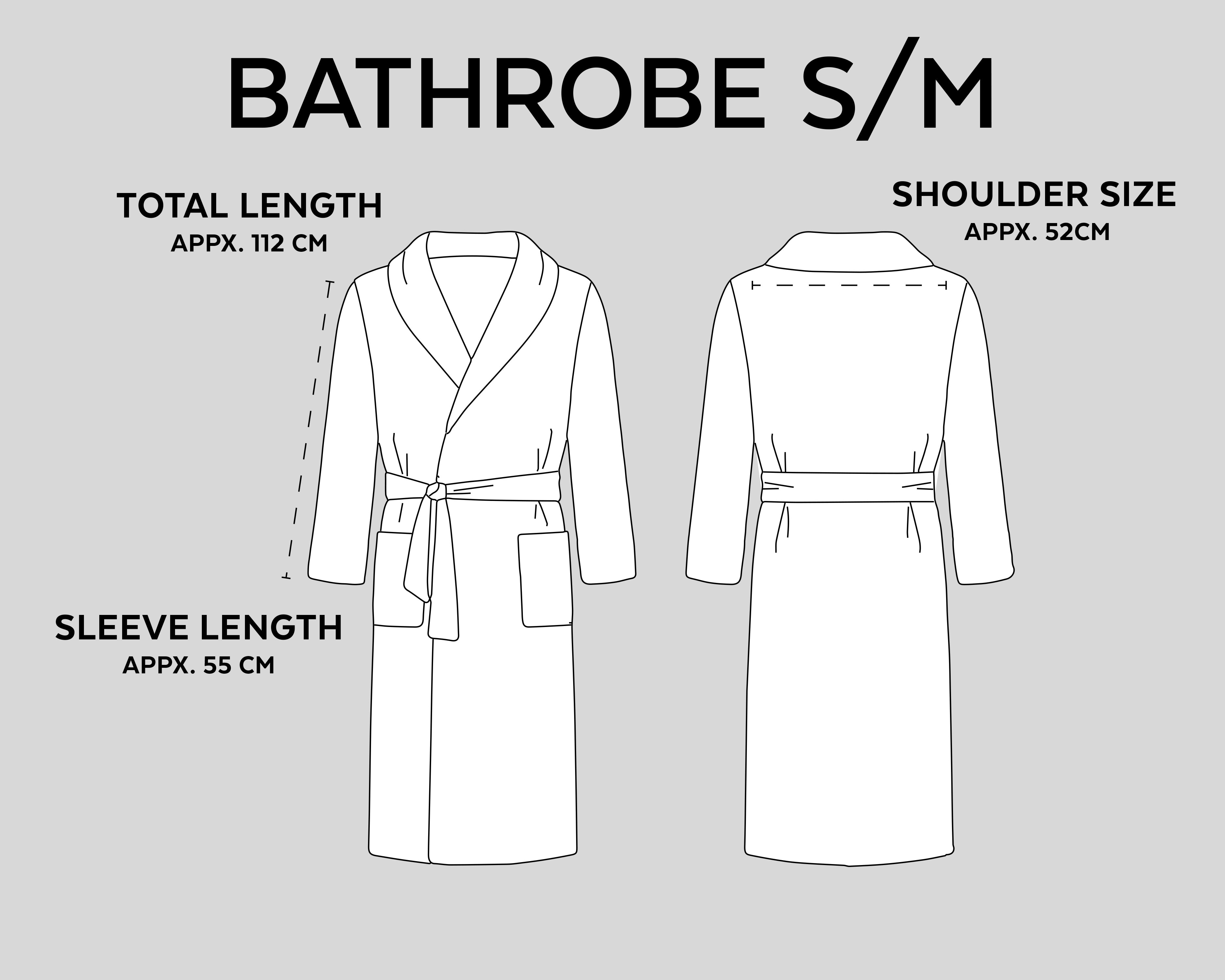Soft Terry Bathrobe Gray - Perfect fit - Absorbs moisture - Available in 2 sizes