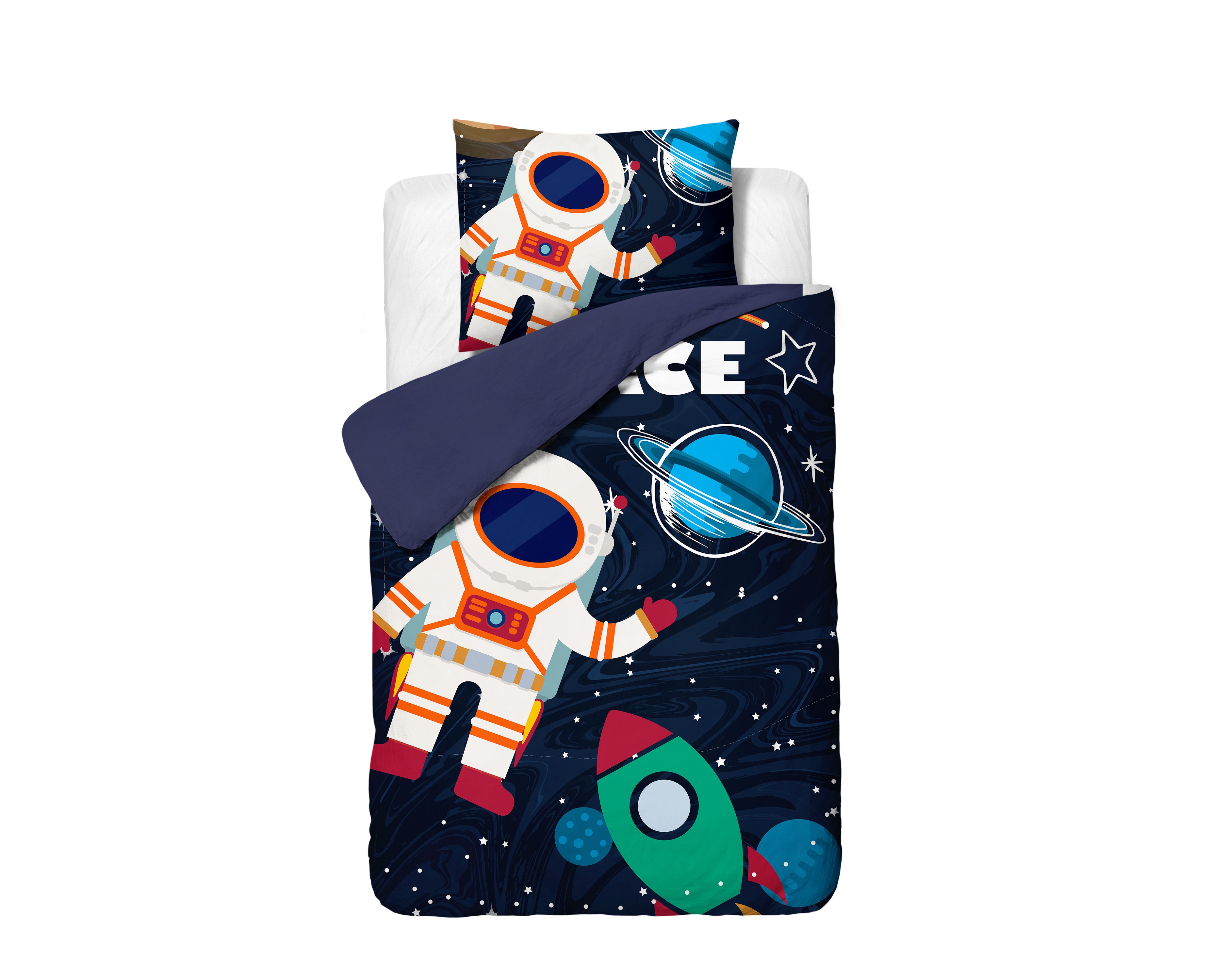 Space man 2 Dekbedovertrek Blauw 140 x 200/220