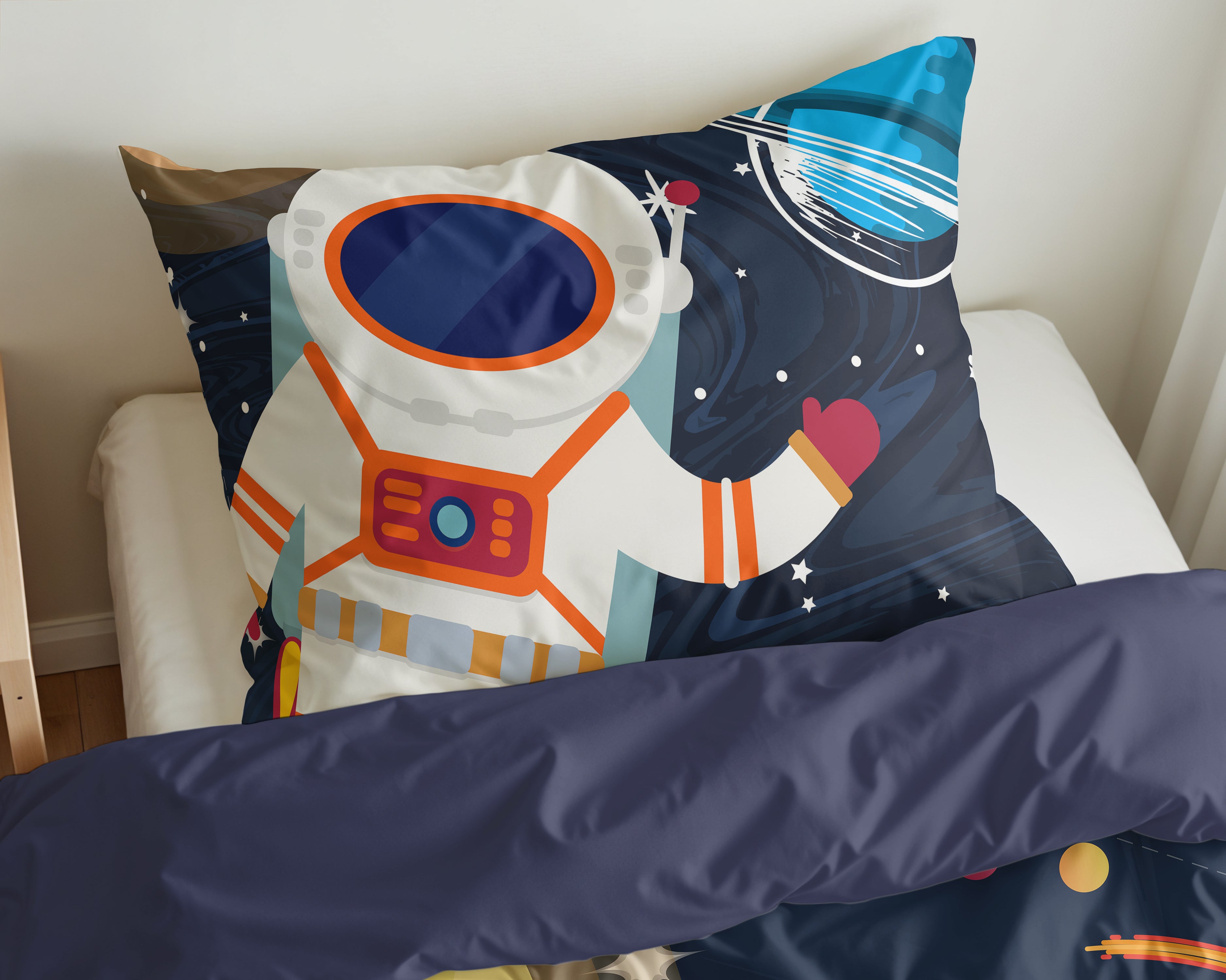 Space man 2 Dekbedovertrek Blauw 140 x 200/220