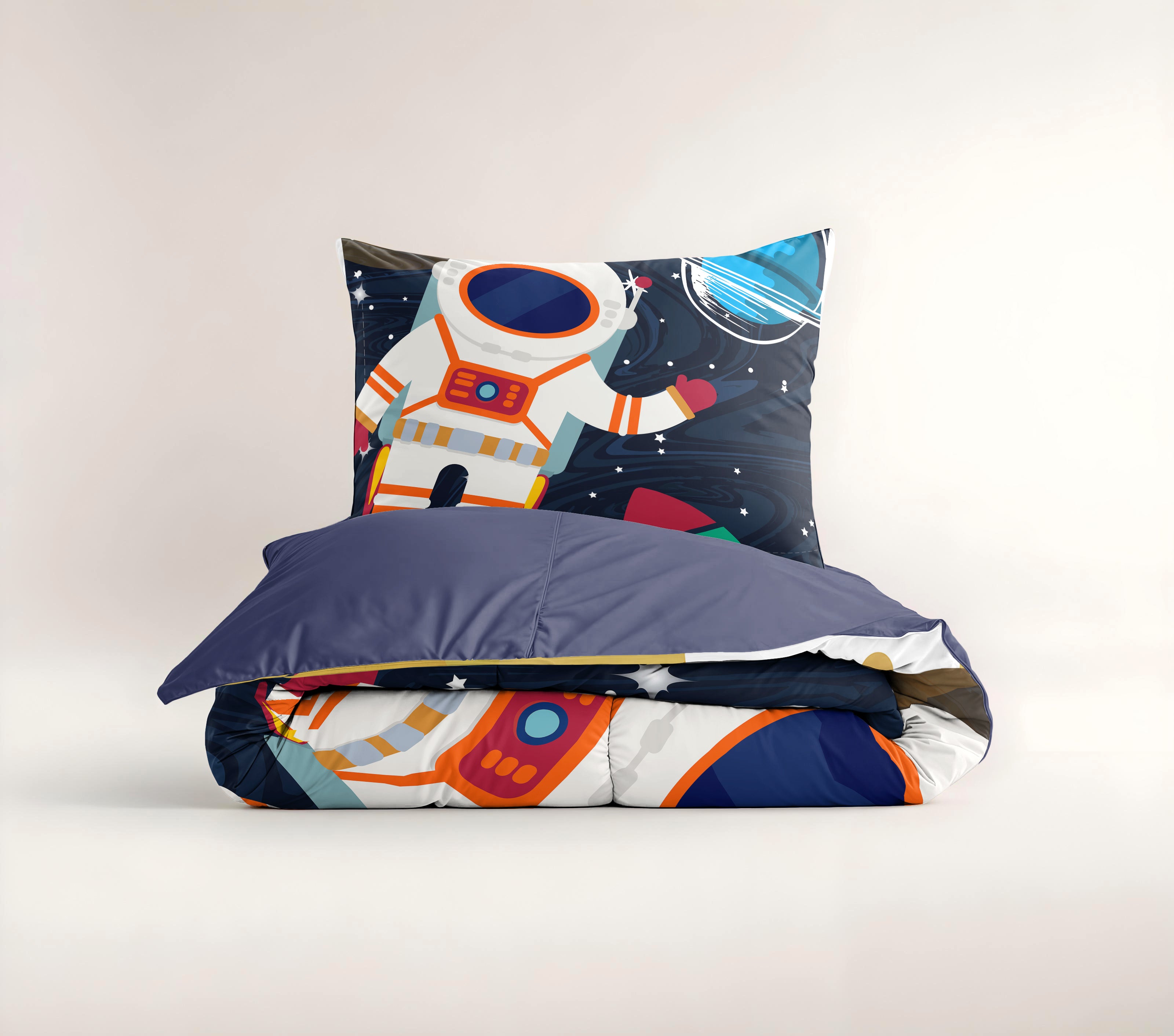 Space man 2 Dekbedovertrek Blauw 140 x 200/220
