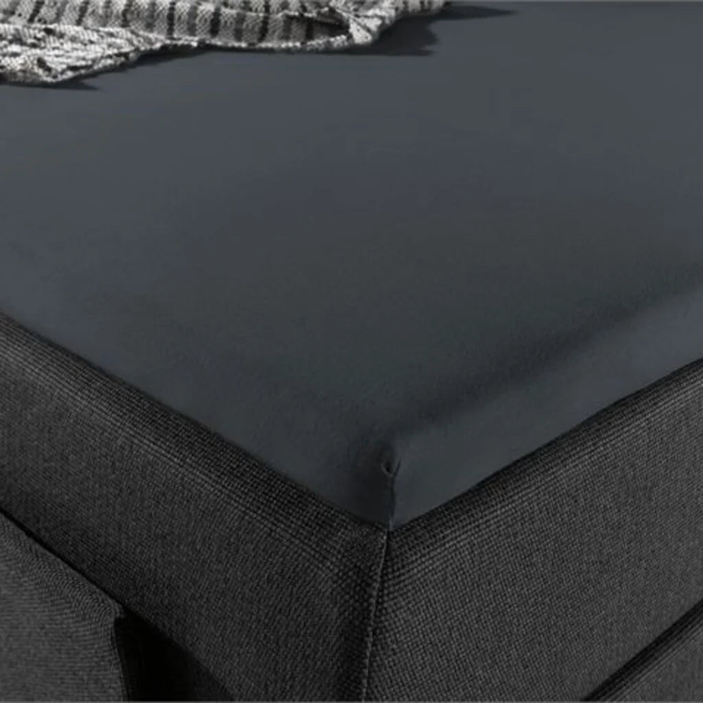 Split Topper Fitted Sheet Anthracite - 100% Cotton Jersey | Perfect for Electric Box Springs