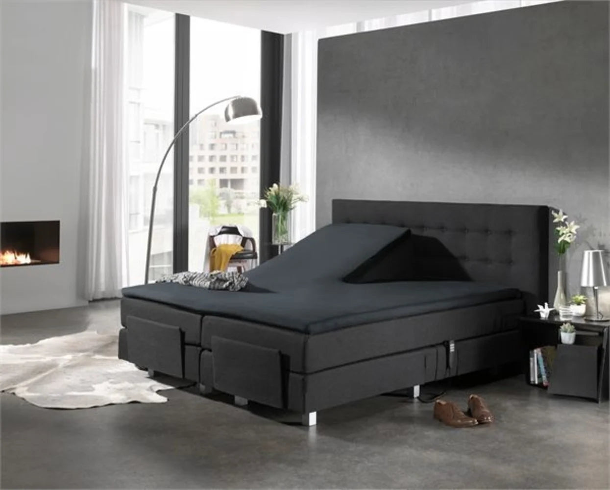 Split Topper Fitted Sheet Anthracite - 100% Cotton Jersey | Perfect for Electric Box Springs