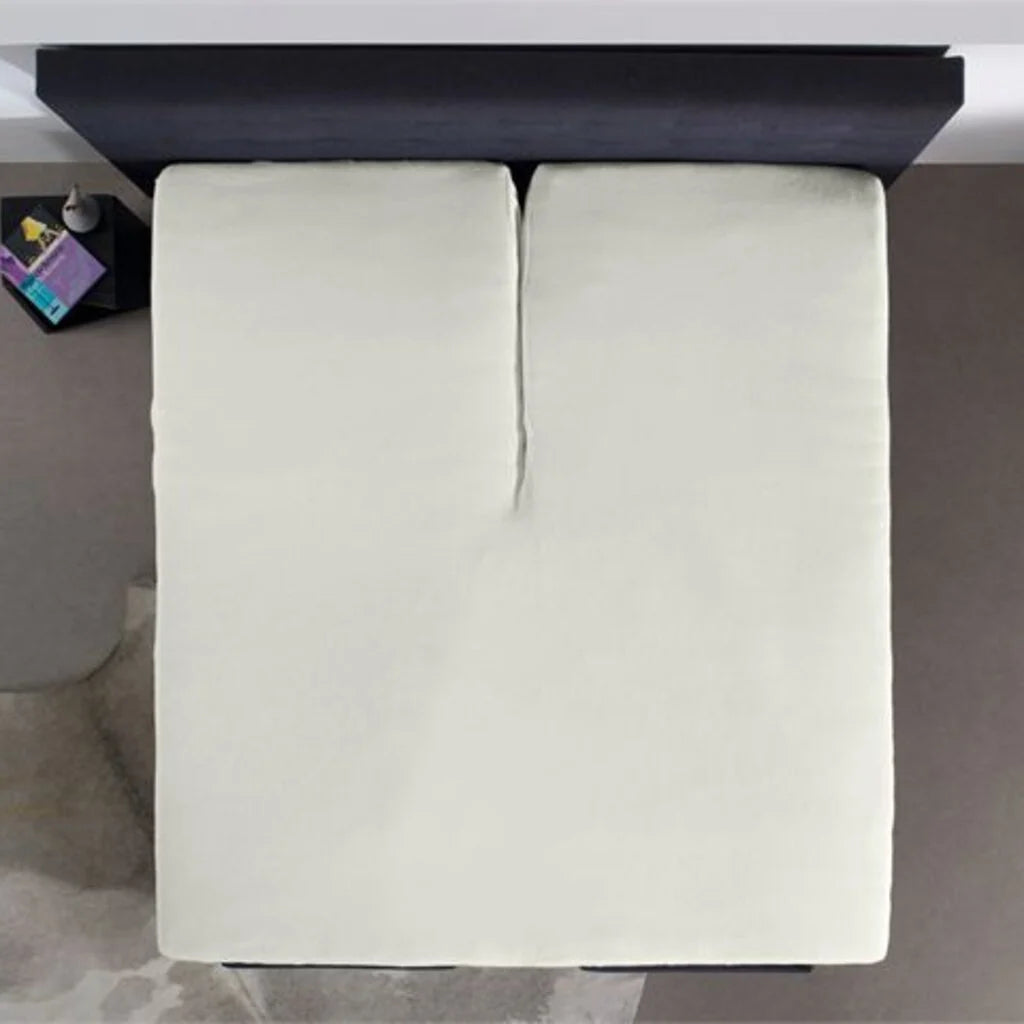 Split Topper Hoeslaken Off White - 100% Jersey Katoen | Strijkvrij | Voor Elektrische Boxspring