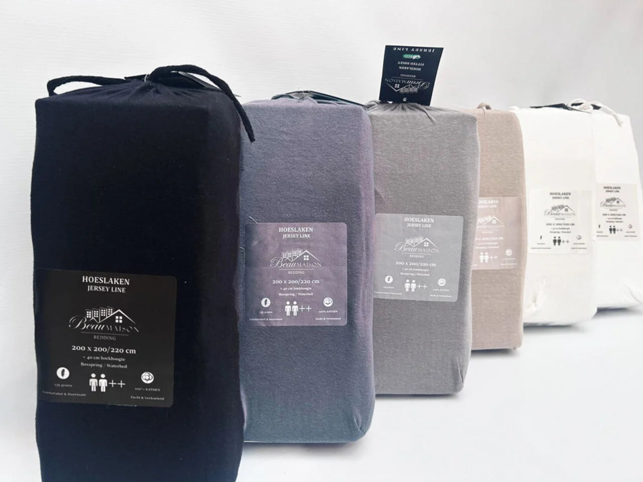 Split Topper Fitted Sheet Black Jersey – 100% Cotton, Perfect for Adjustable Box Springs