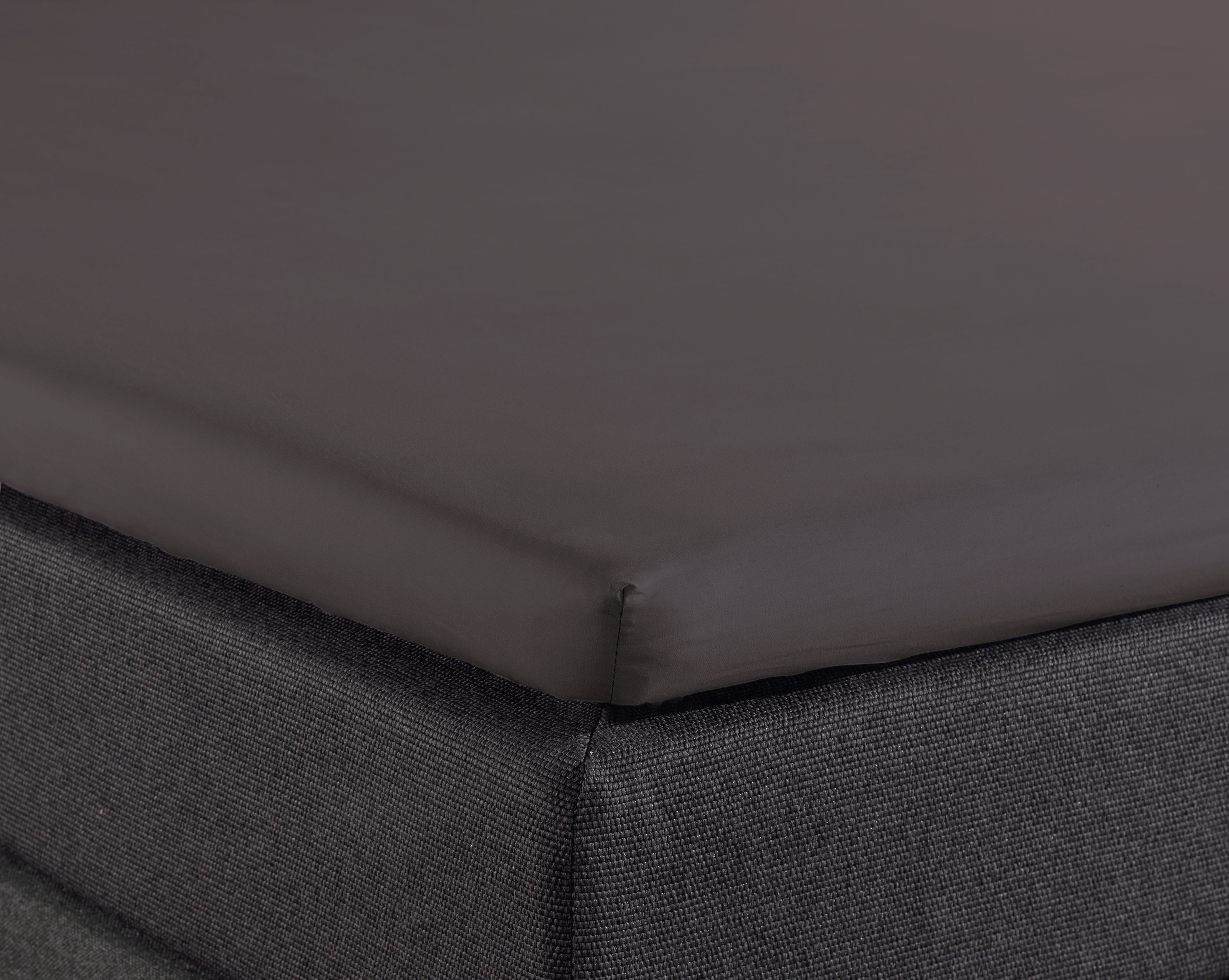 Split Topper Cotton Fitted Sheet Anthracite - Wonderfully Soft - Suitable for Box Springs and Mattresses - High-quality smooth cotton