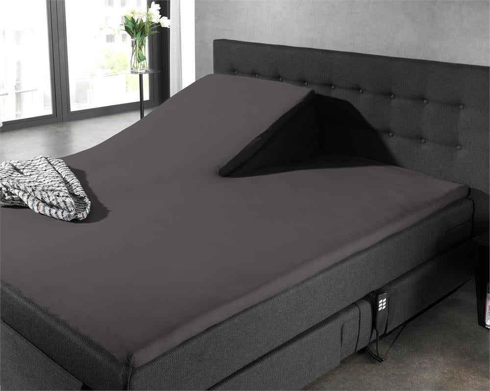 Split Topper Cotton Fitted Sheet Anthracite - Wonderfully Soft - Suitable for Box Springs and Mattresses - High-quality smooth cotton