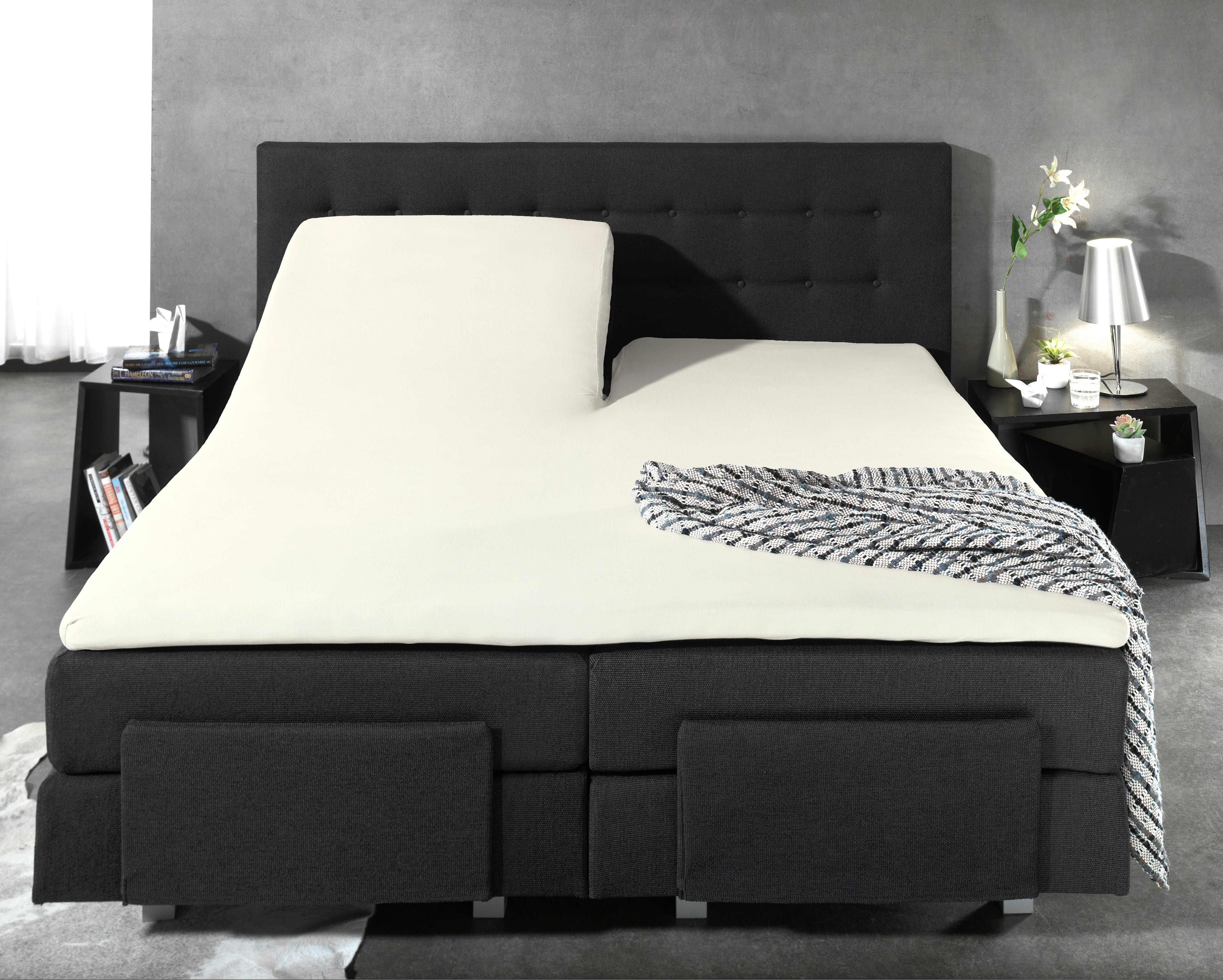 Split Topper Cotton Fitted Sheet Cream - Wonderfully Soft - Suitable for Box Springs and Mattresses - High-quality smooth cotton