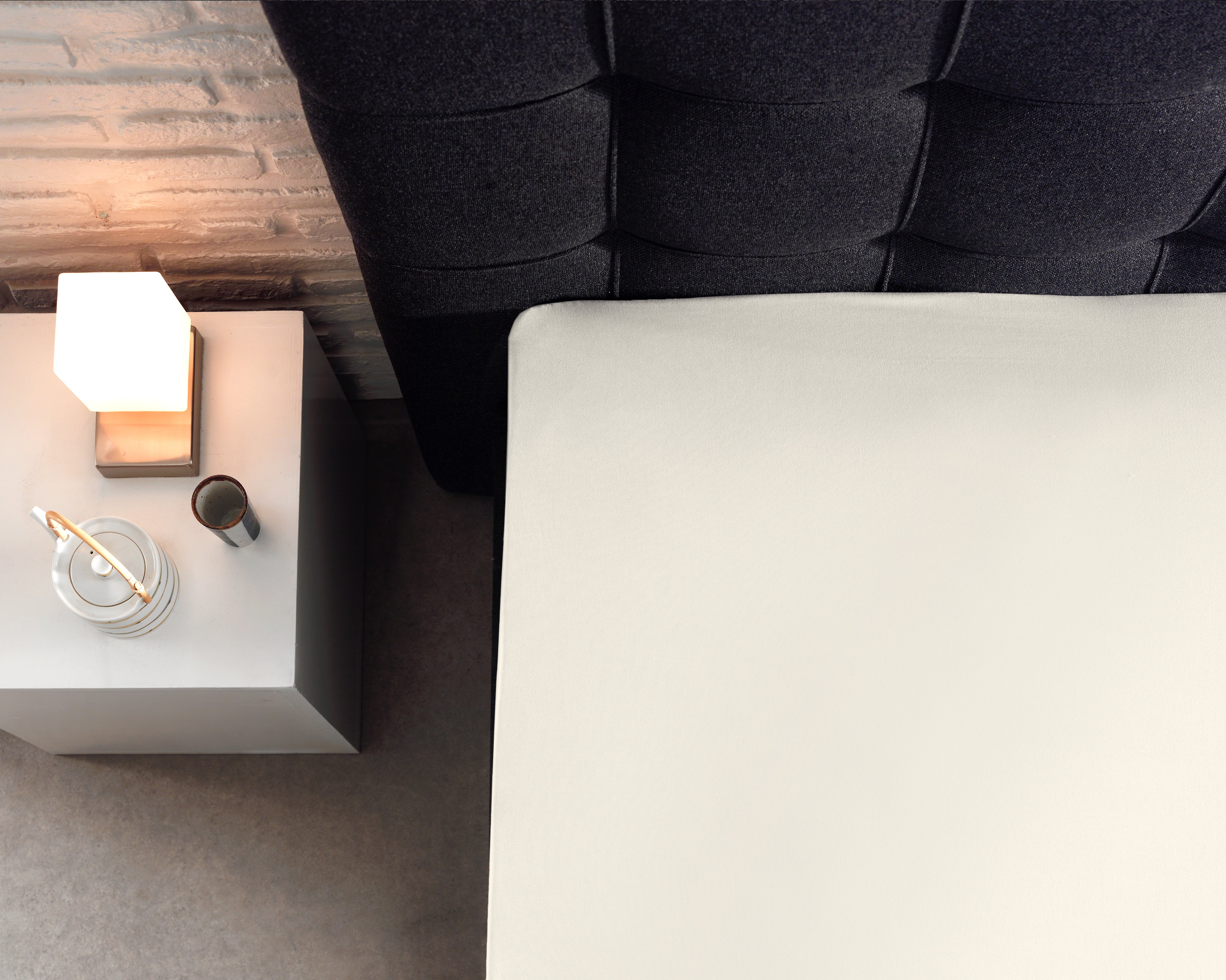 Split Topper Cotton Fitted Sheet Cream - Wonderfully Soft - Suitable for Box Springs and Mattresses - High-quality smooth cotton